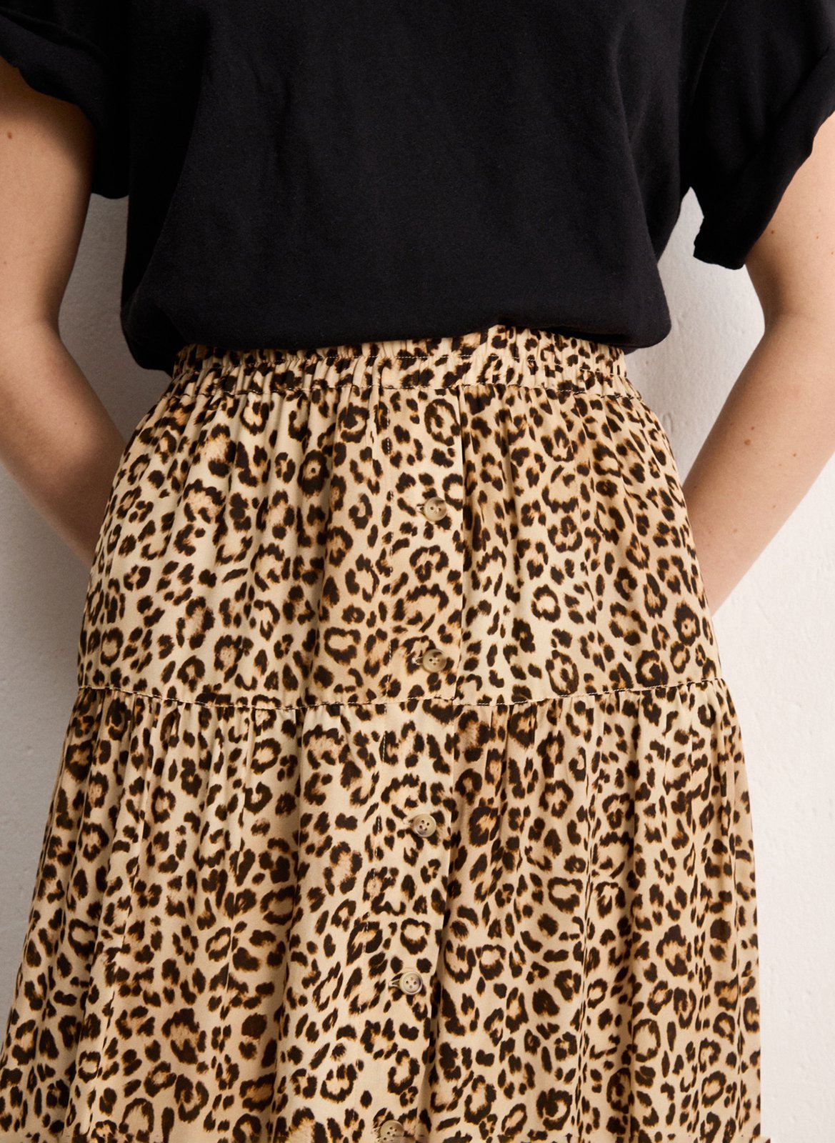 Ausgestellter Maxirock PABLO Beige