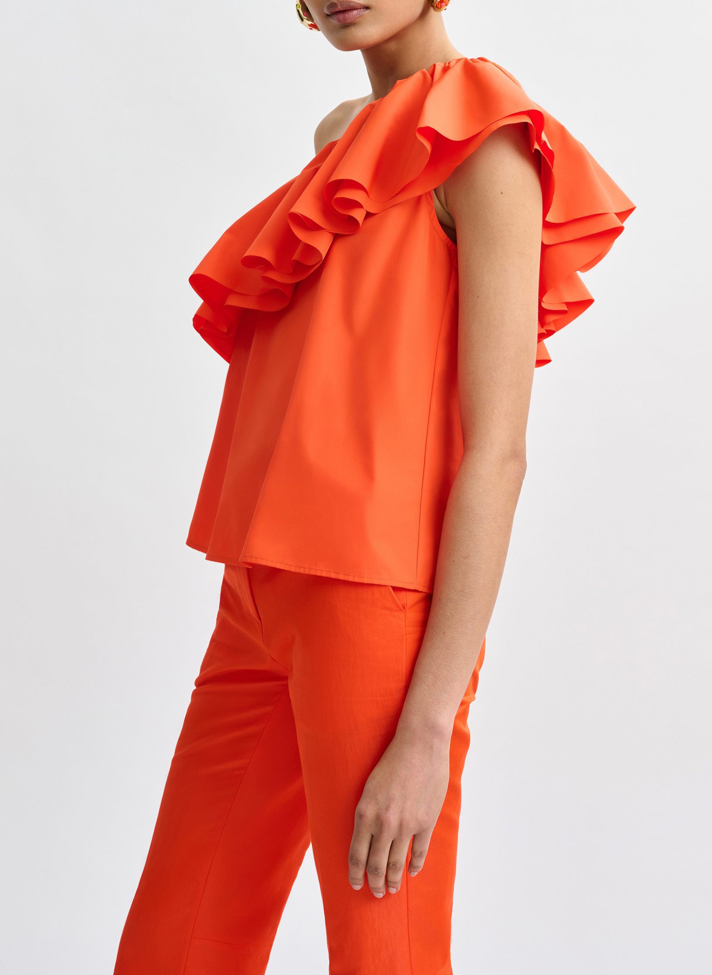 Top asymétrique imprimé ESSENTIEL ANTWERP Orange