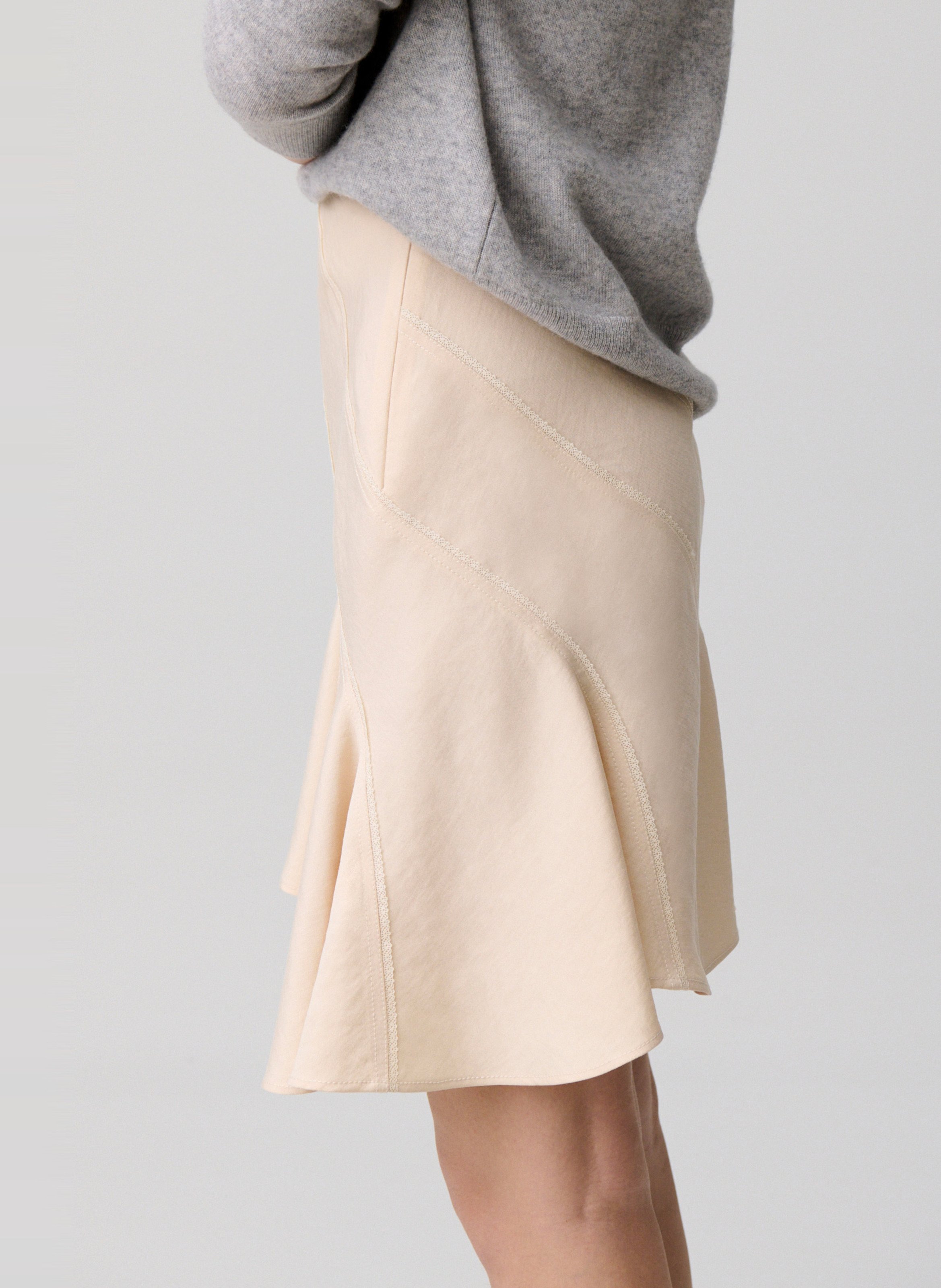 Jupe courte asymétrique CLAUDIE PIERLOT Beige