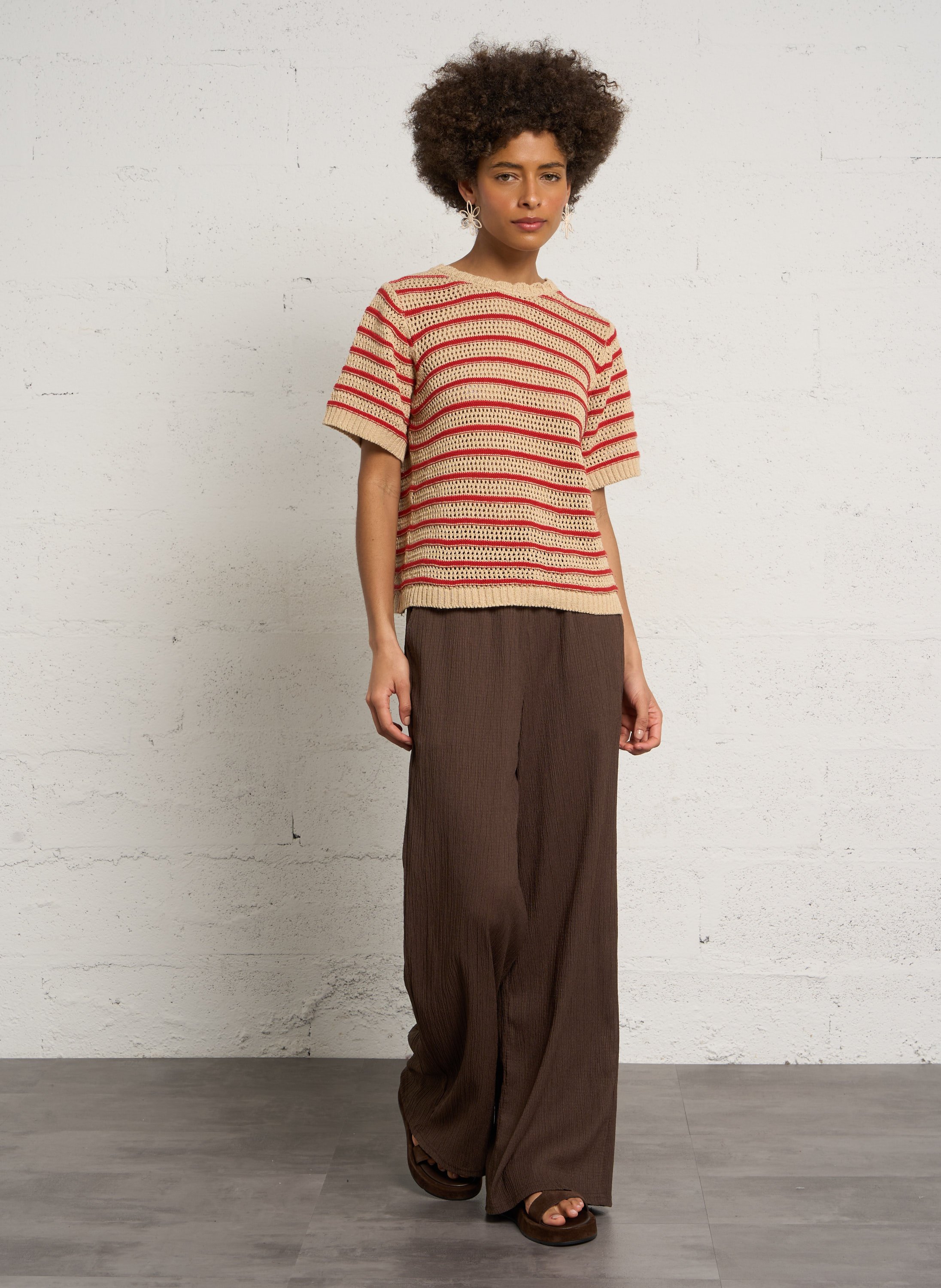 Pantalon large LA PETITE ETOILE Marron