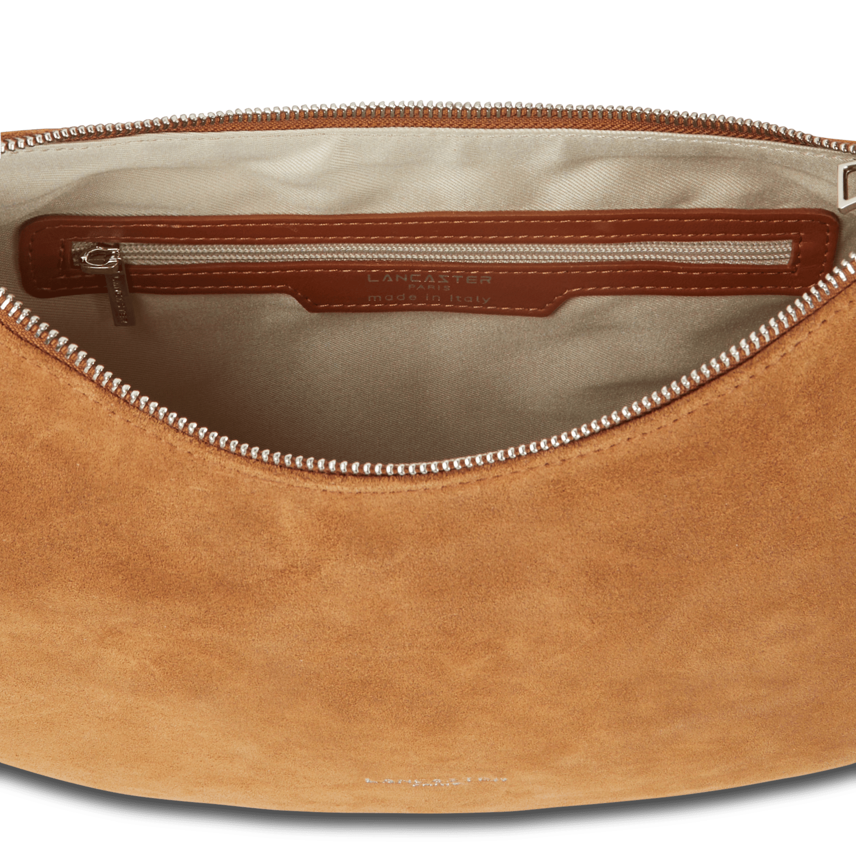 Kleine suède schoudertas LANCASTER PARIS Bruin