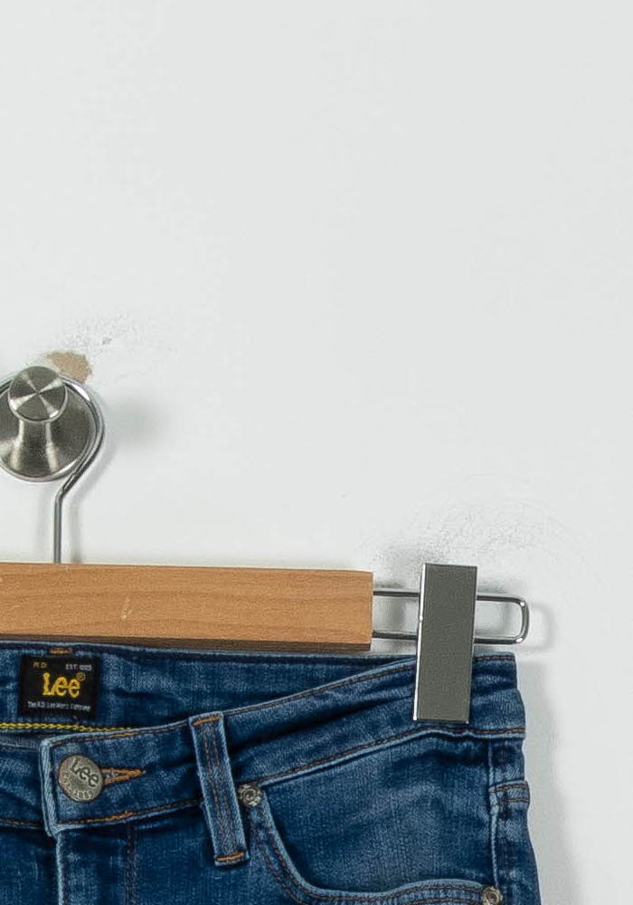 Cropped slim jeans with studs LEE - Seconde Main Blue