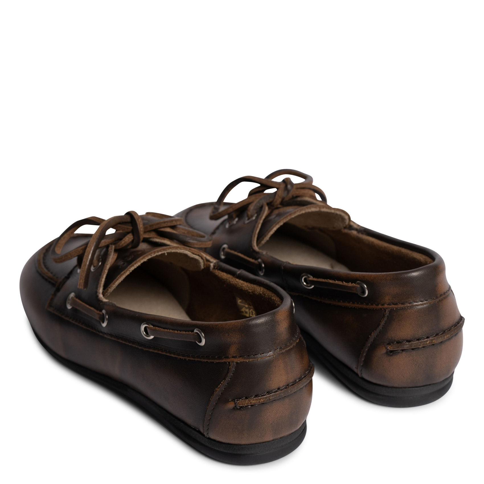 Leather boat shoes POSA Brown