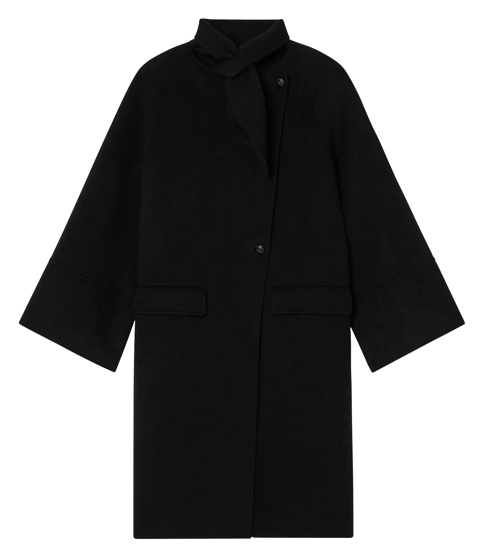Manteau droit col montant en laine mélangée TARA JARMON