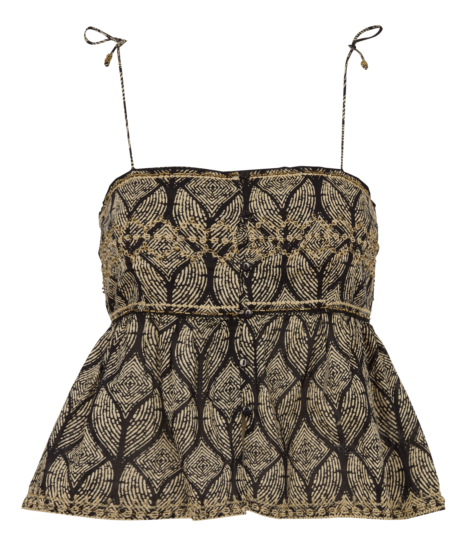 Rechte top van katoen Fortune MKT Zwart