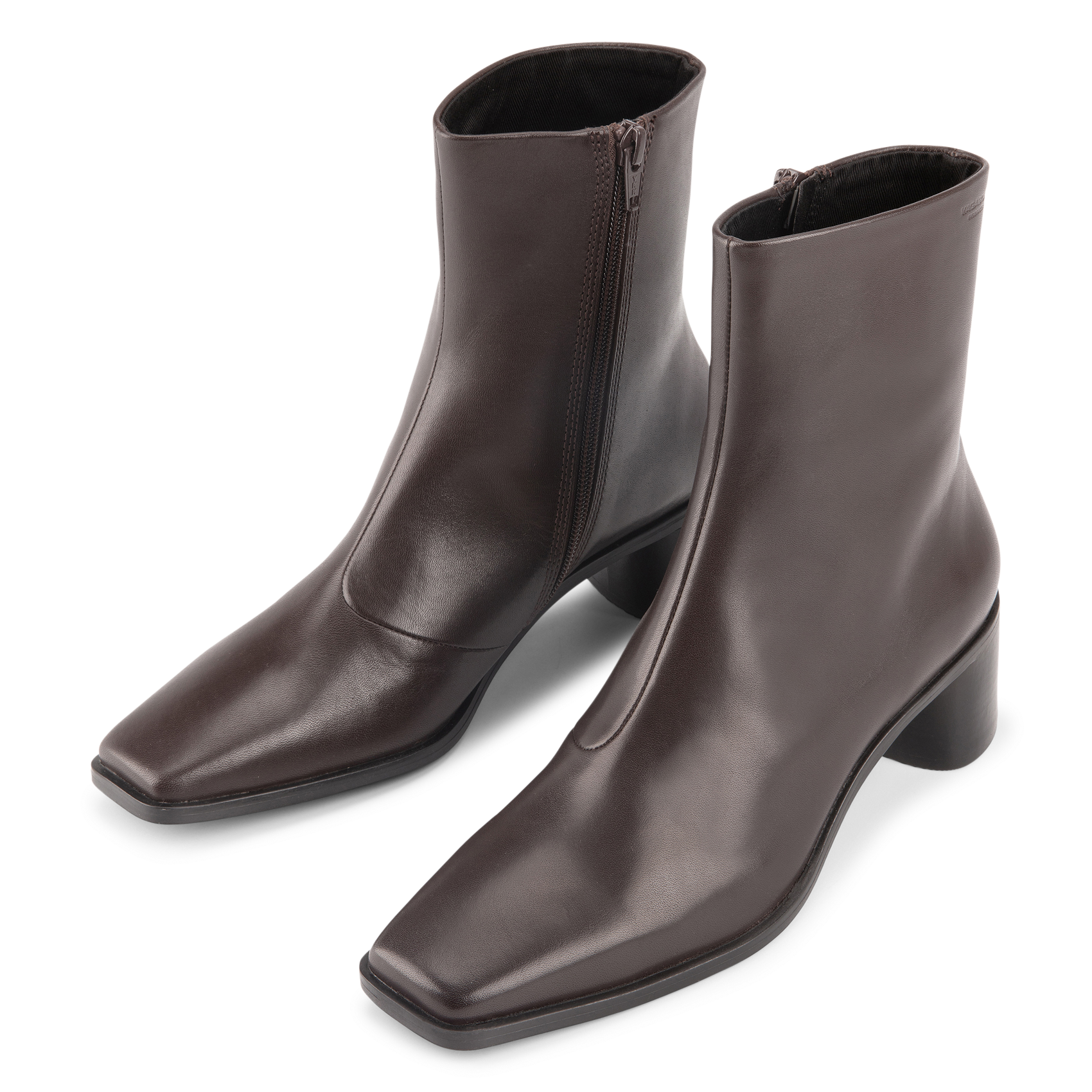 Leather mid-calf boots with square toe VAGABOND Black