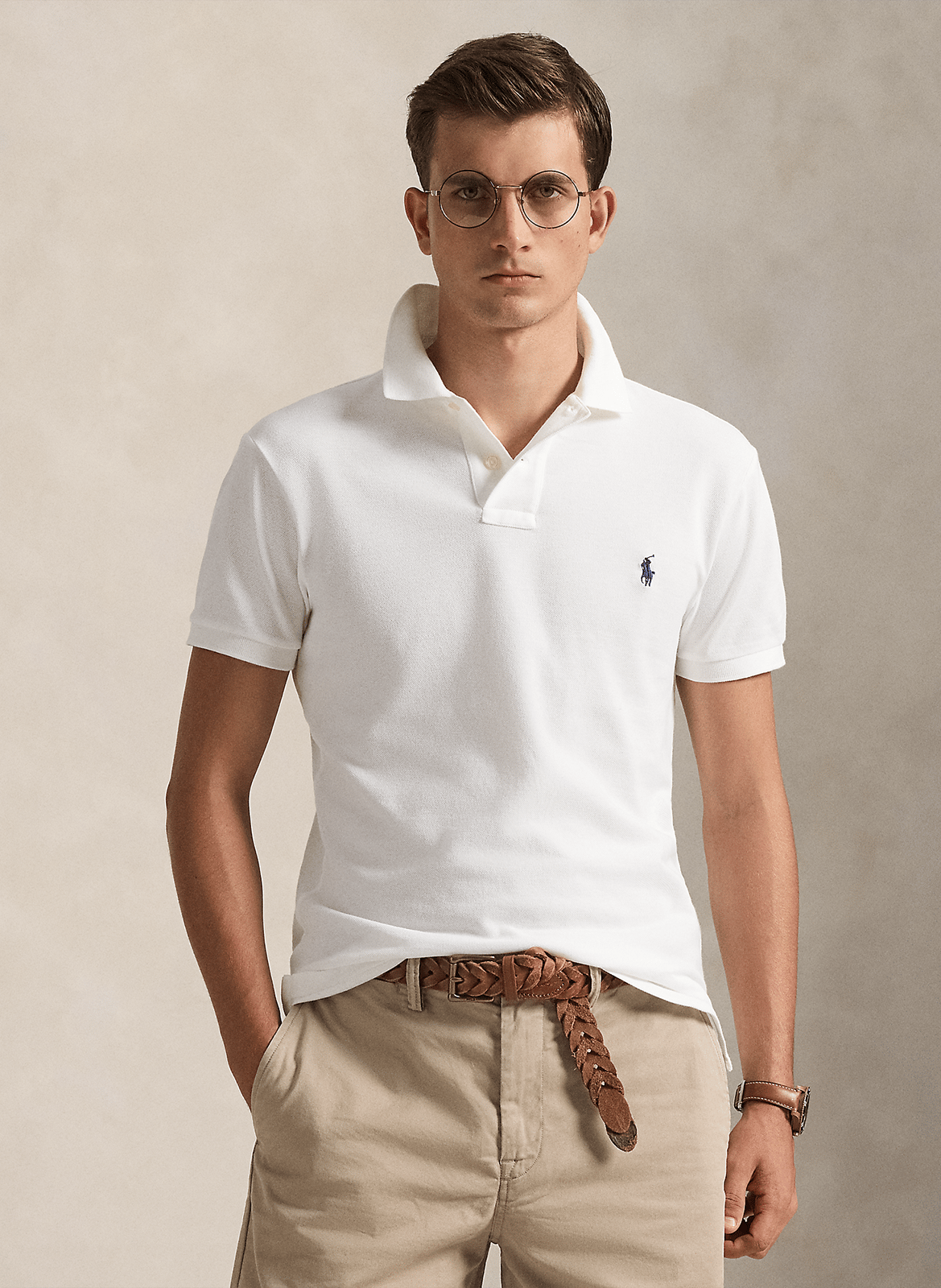 Polo slim-fit en coton piqué POLO RALPH LAUREN Blanc