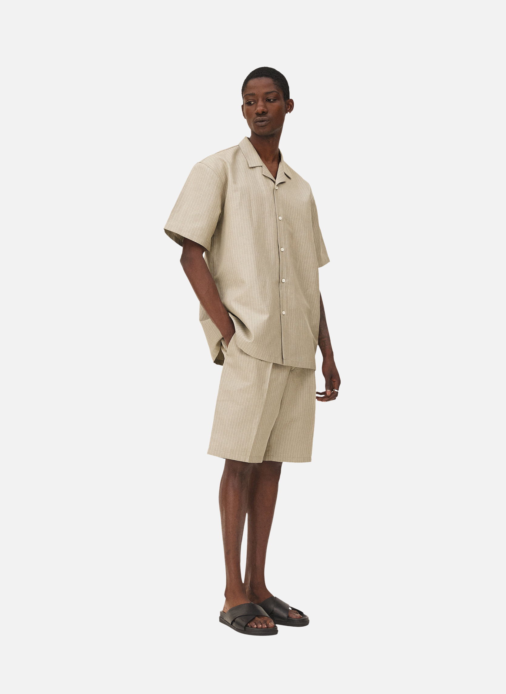 Casual shirt ORLÉANS BEIGE STRIPES Noyoco Beige