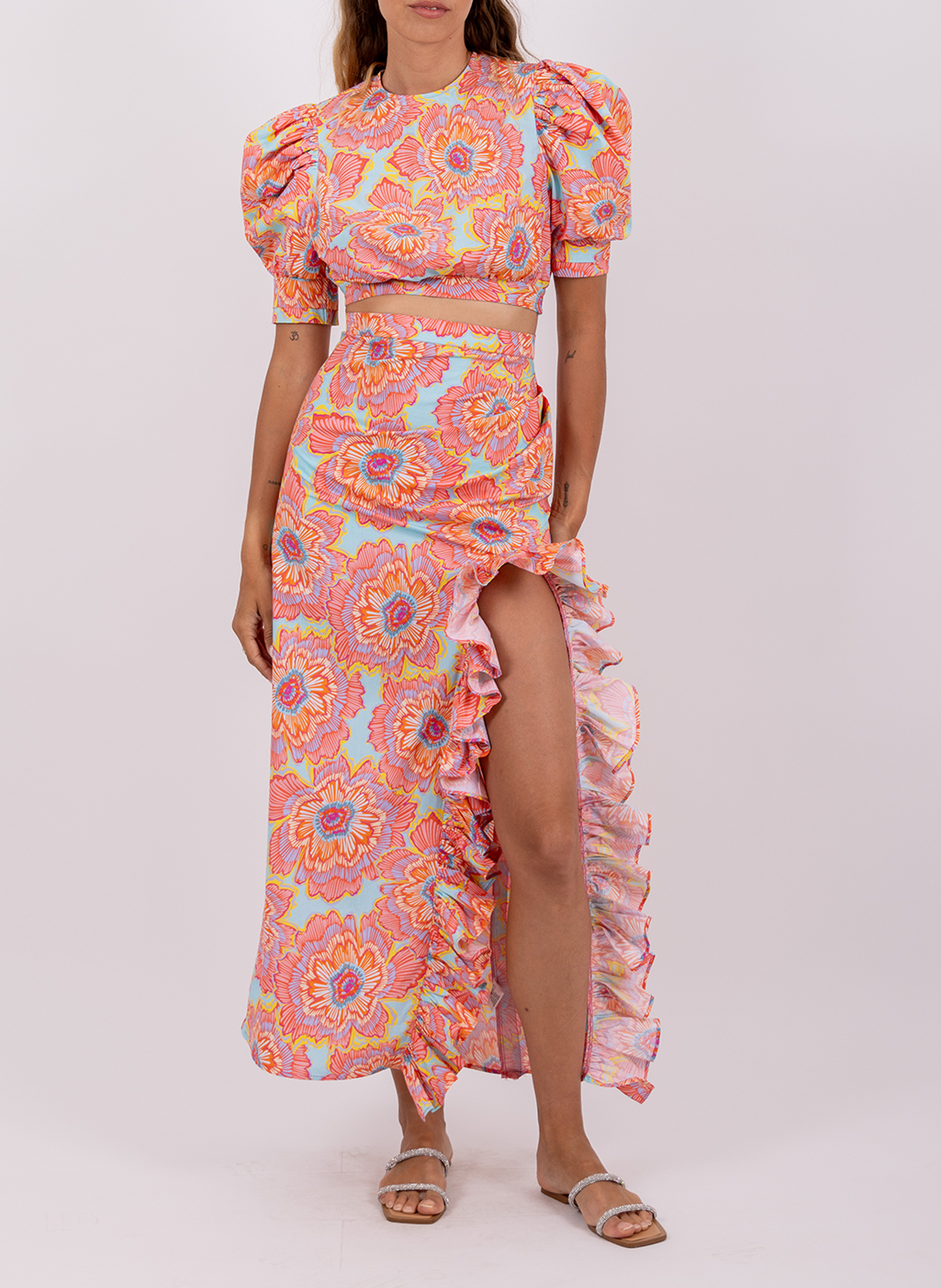 Short cotton top SUNDRESS Blue