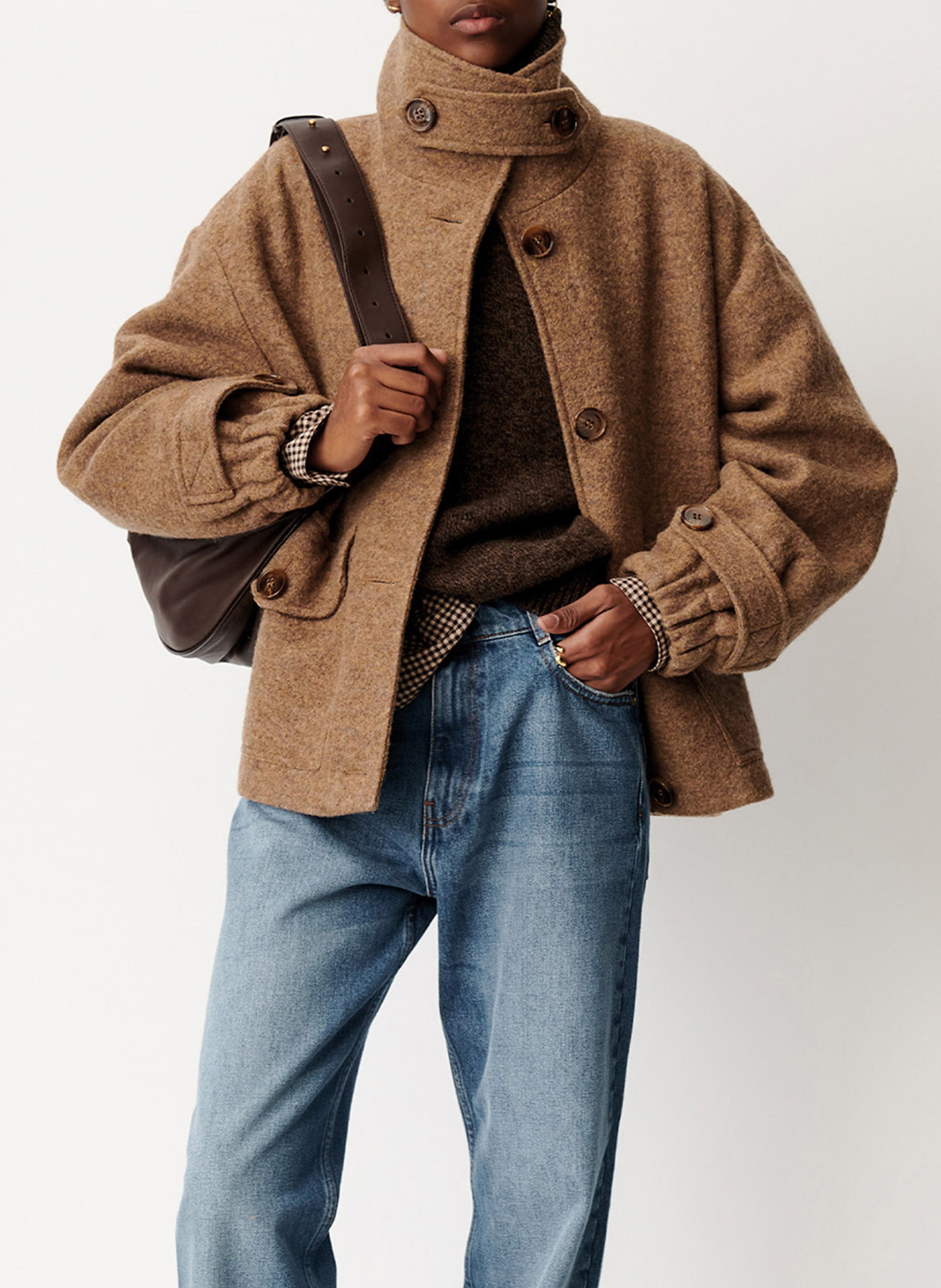 Plain oversized wool coat SESSUN Beige