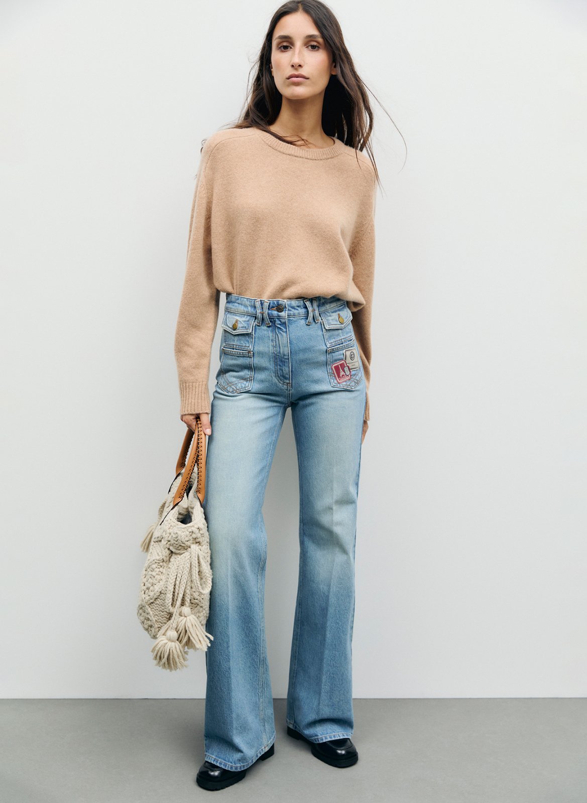 Oversized round neck cashmere sweater GERARD DAREL Brown
