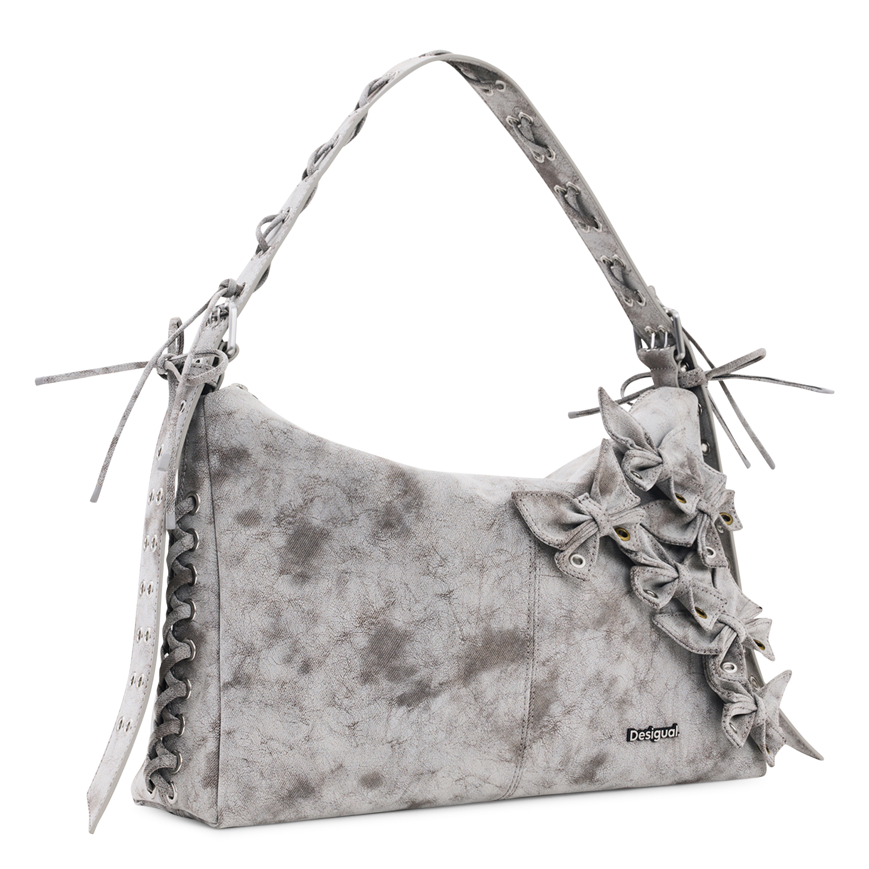 Sac bandoulière zippé à fleurs DESIGUAL Noir
