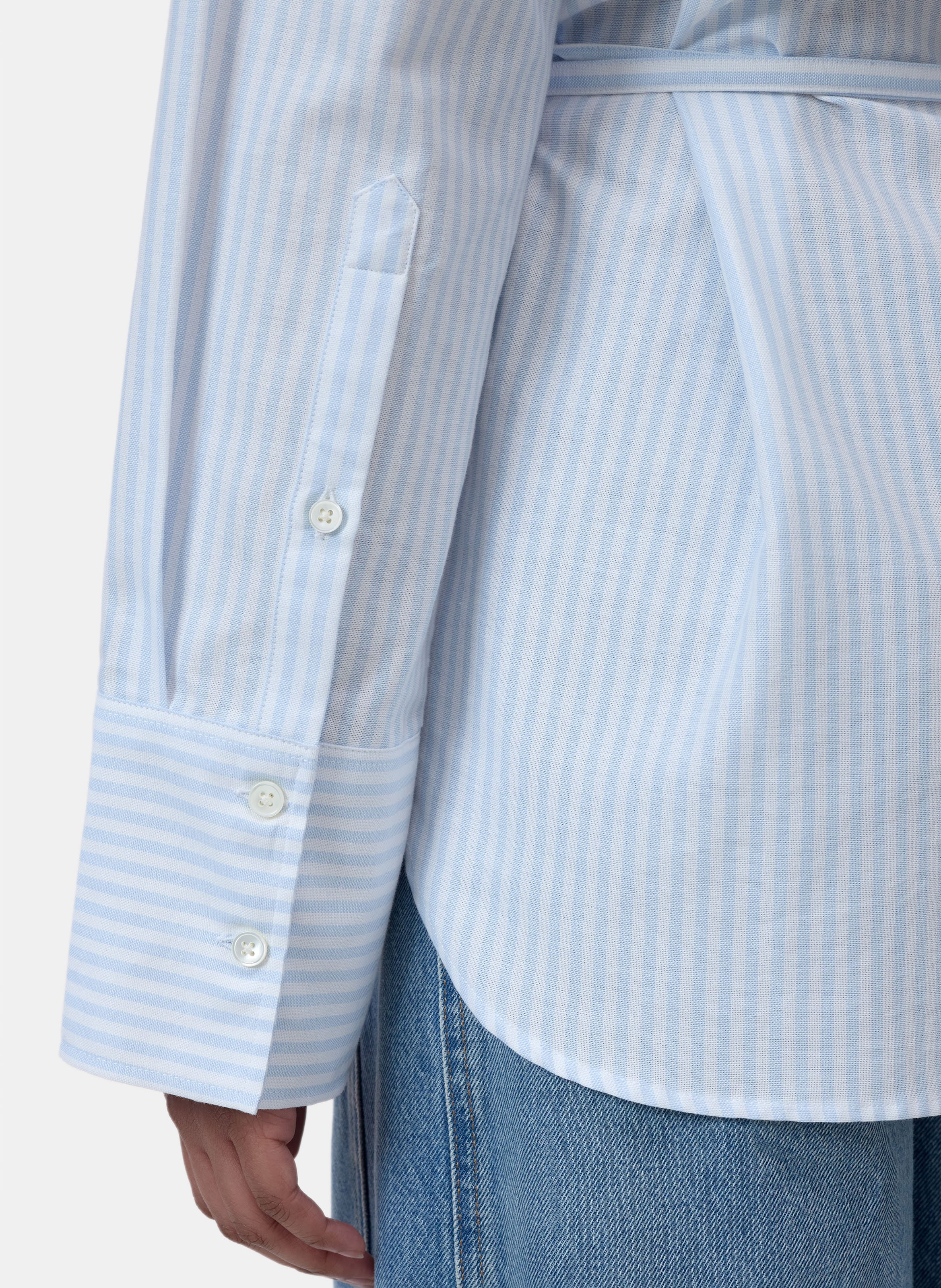 Belted striped shirt CLOSED Blue