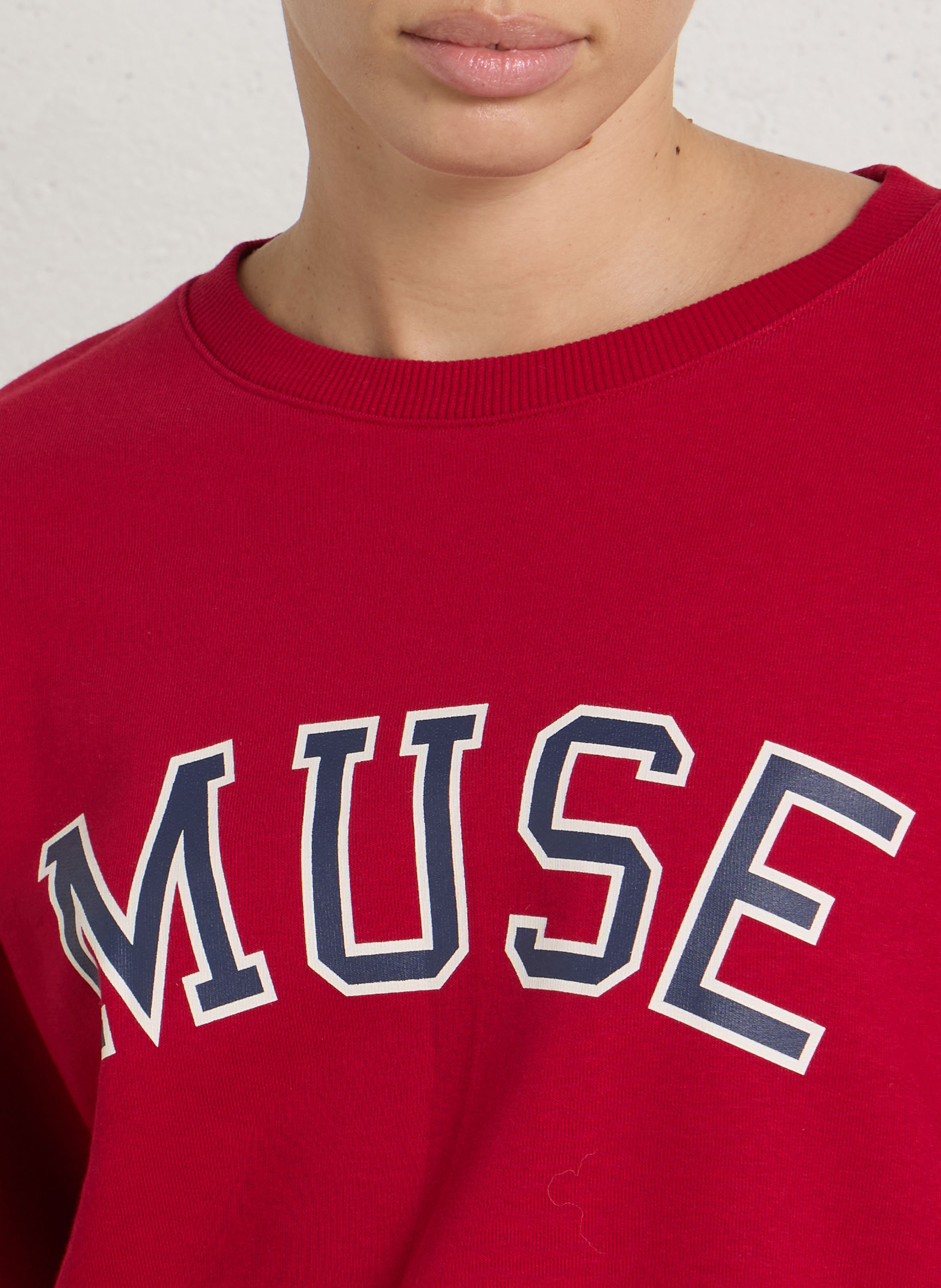 Straight sweatshirt with mixed cotton pattern MAISON 123 Red