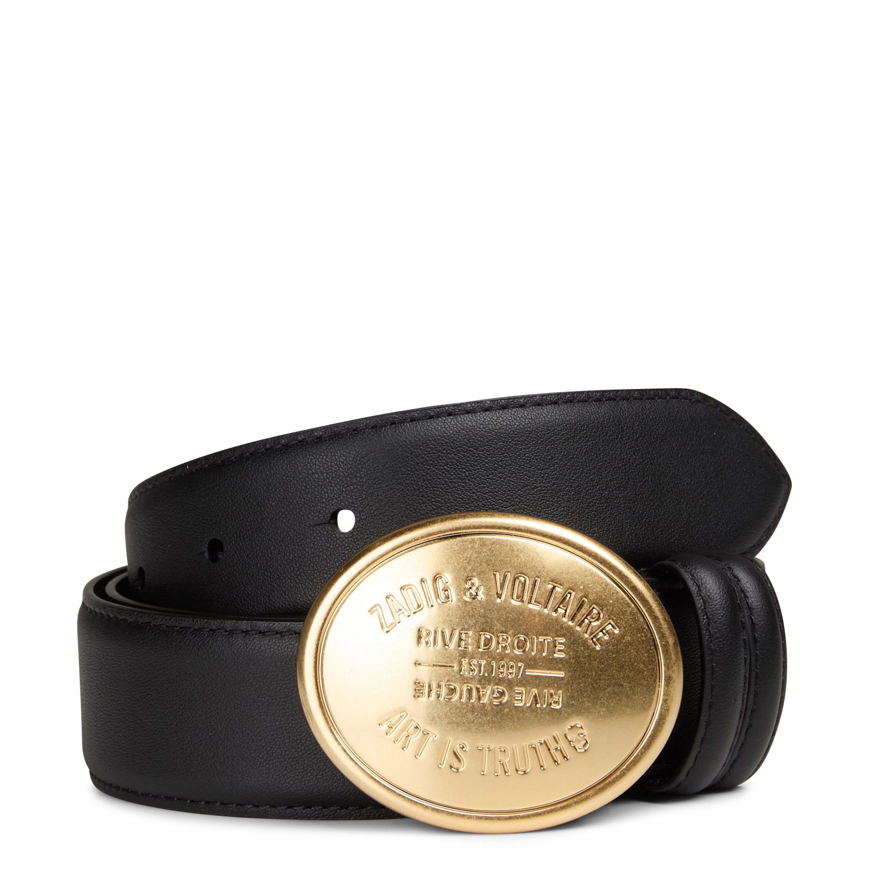 Leather belt with buckle ZADIG&VOLTAIRE Black