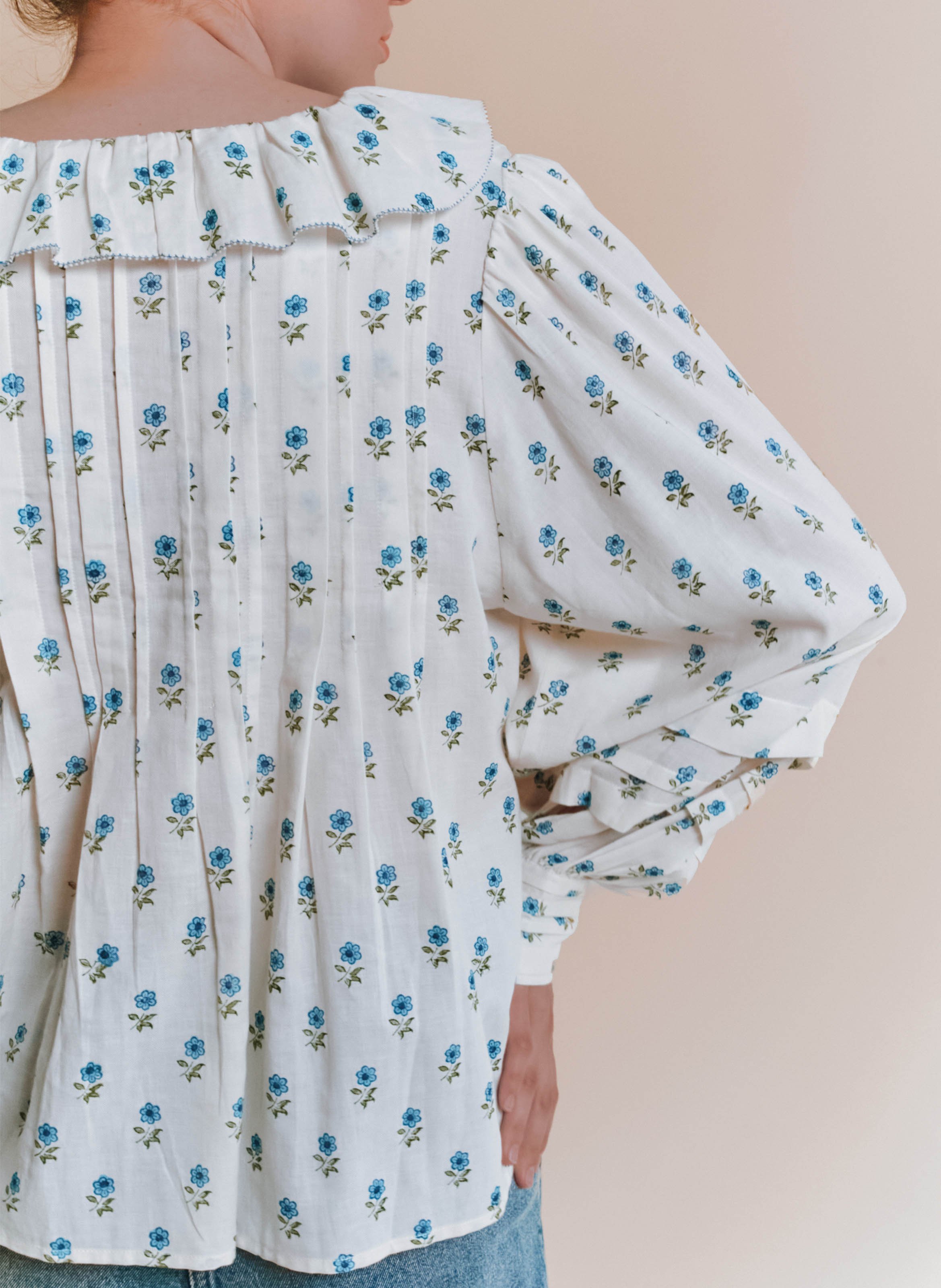 Bluse mit V-Ausschnitt aus Bio-Baumwolle EMILE ET IDA Weiss