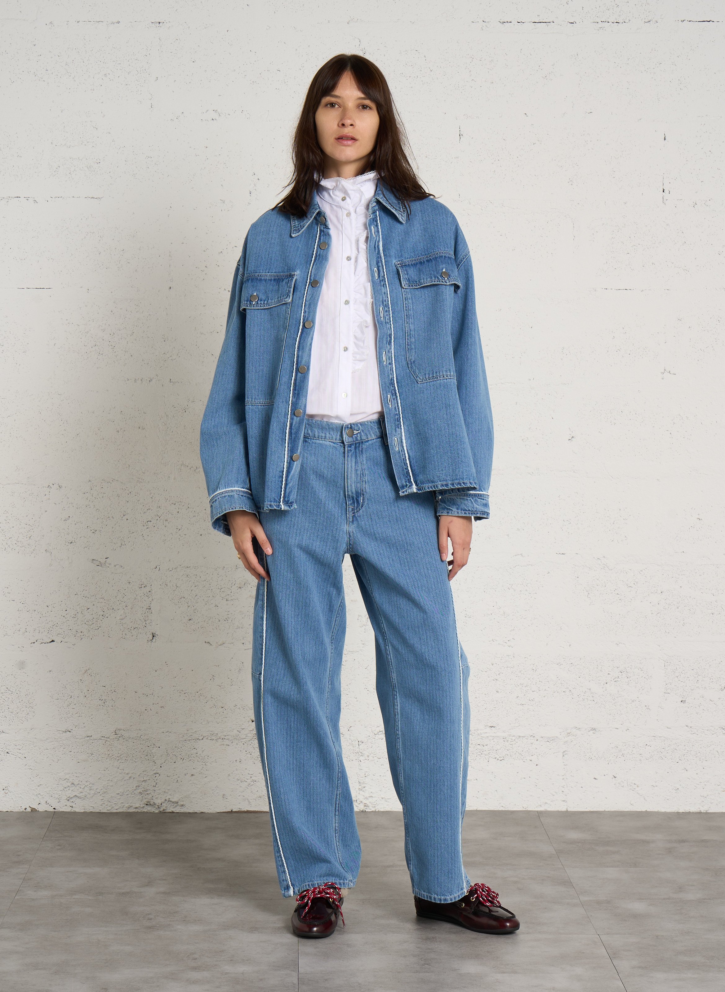 Katoenen carrotbroek HOD PARIS Blauw