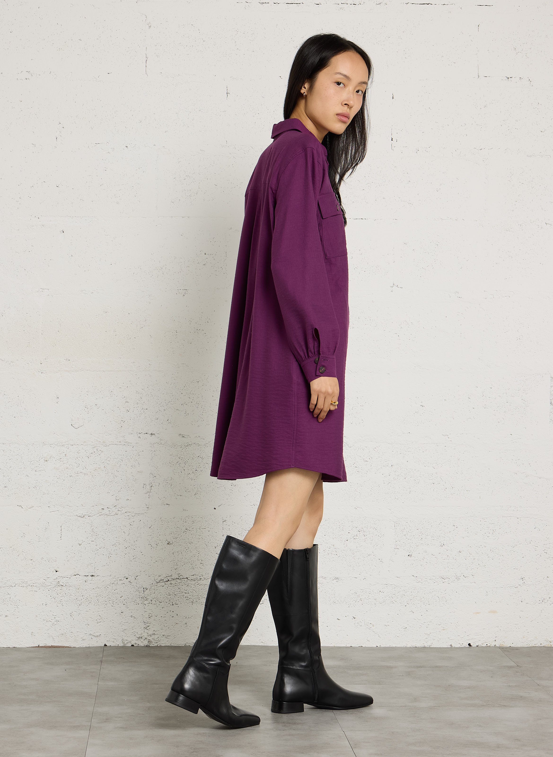 High leather square-toe boots VAGABOND Black