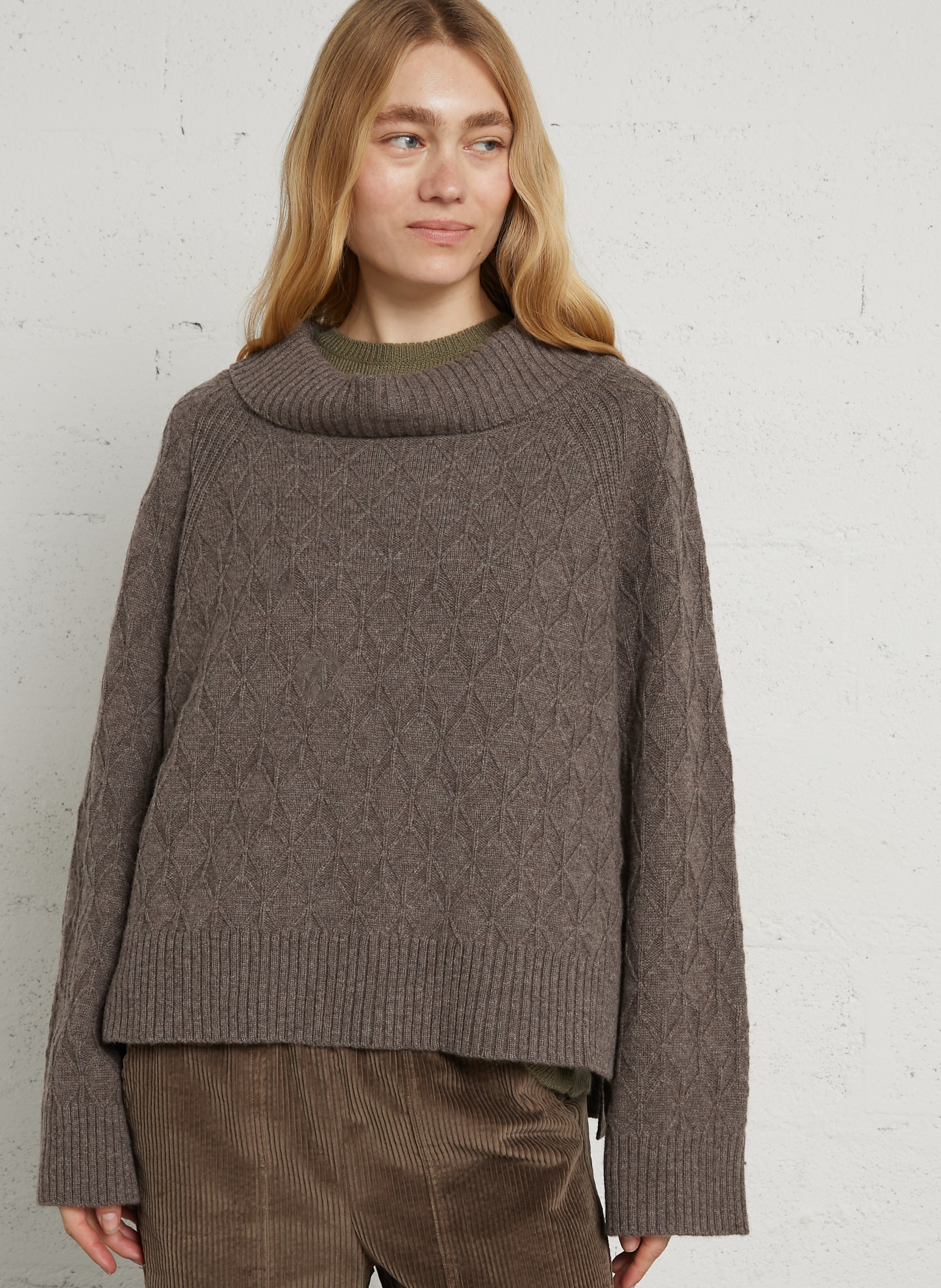 Oversized trui van wol en kasjmier RUE DE TOKYO Bruin