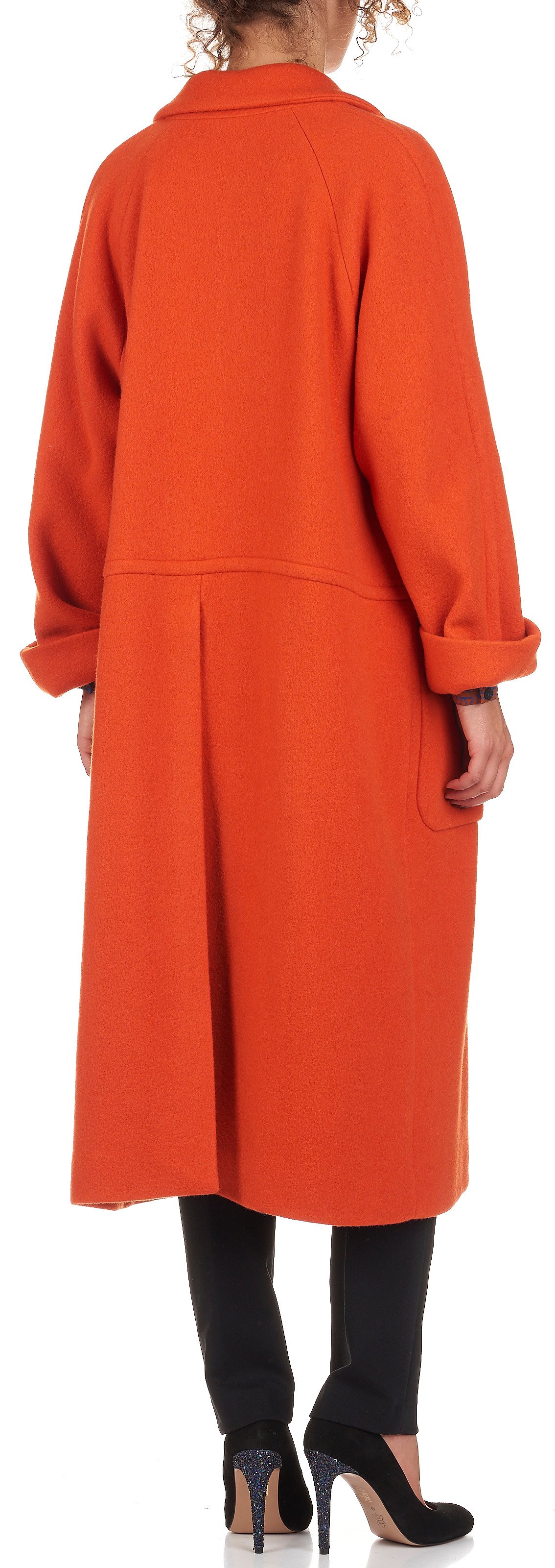 Long wool blend coat ATTIC AND BARN Orange