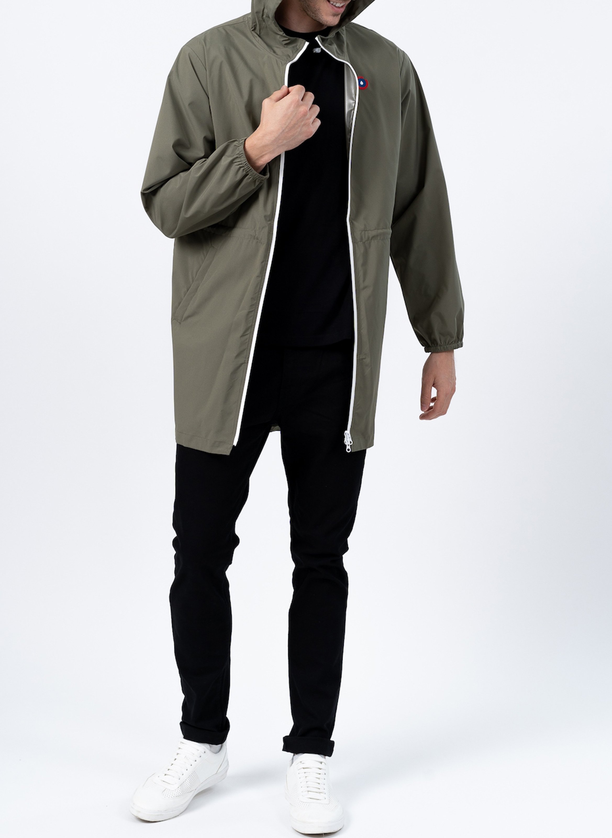 Imperméable long à capuche convertible FLOTTE Vert