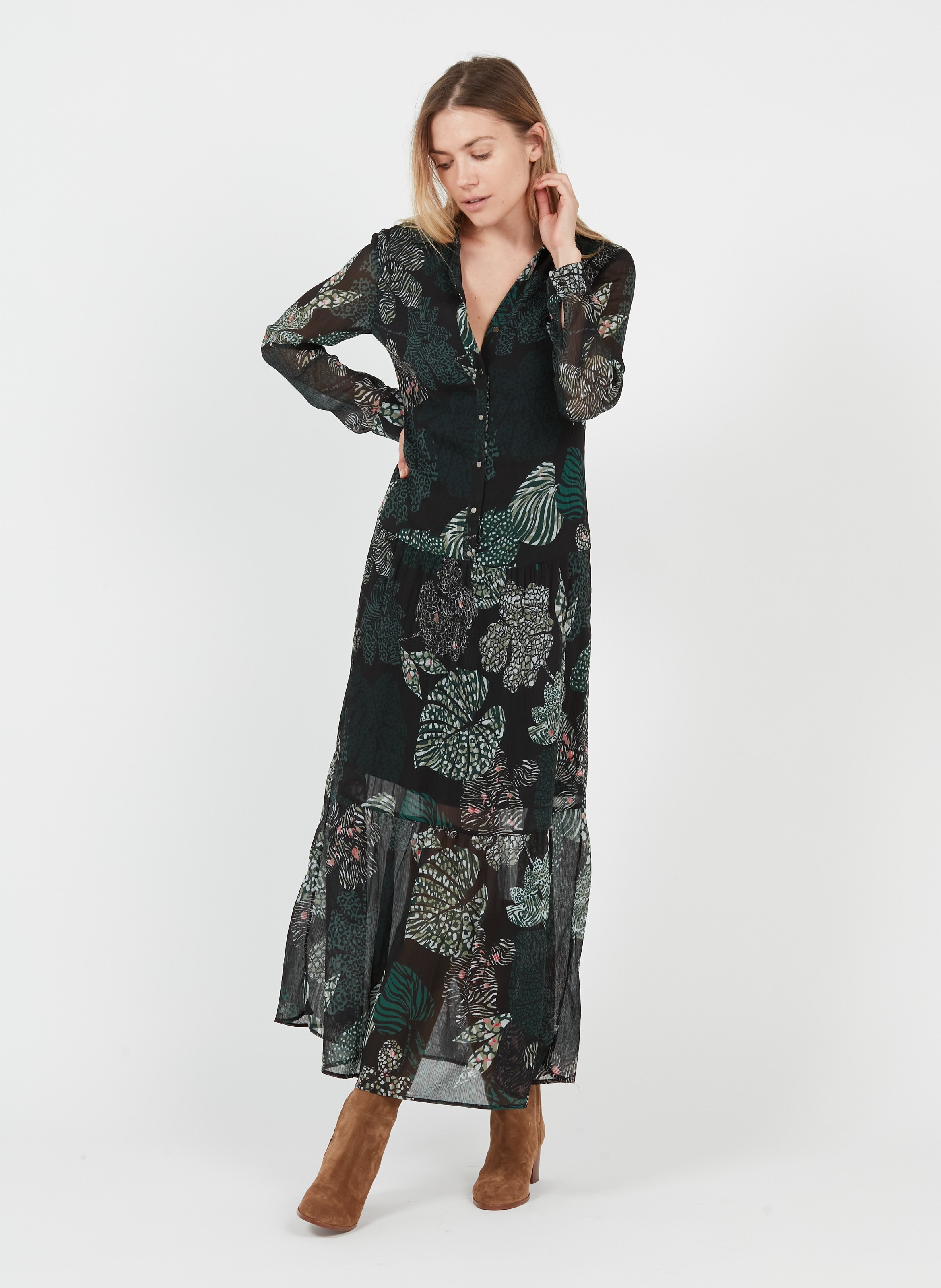 Heeled leather boots PABLO Brown