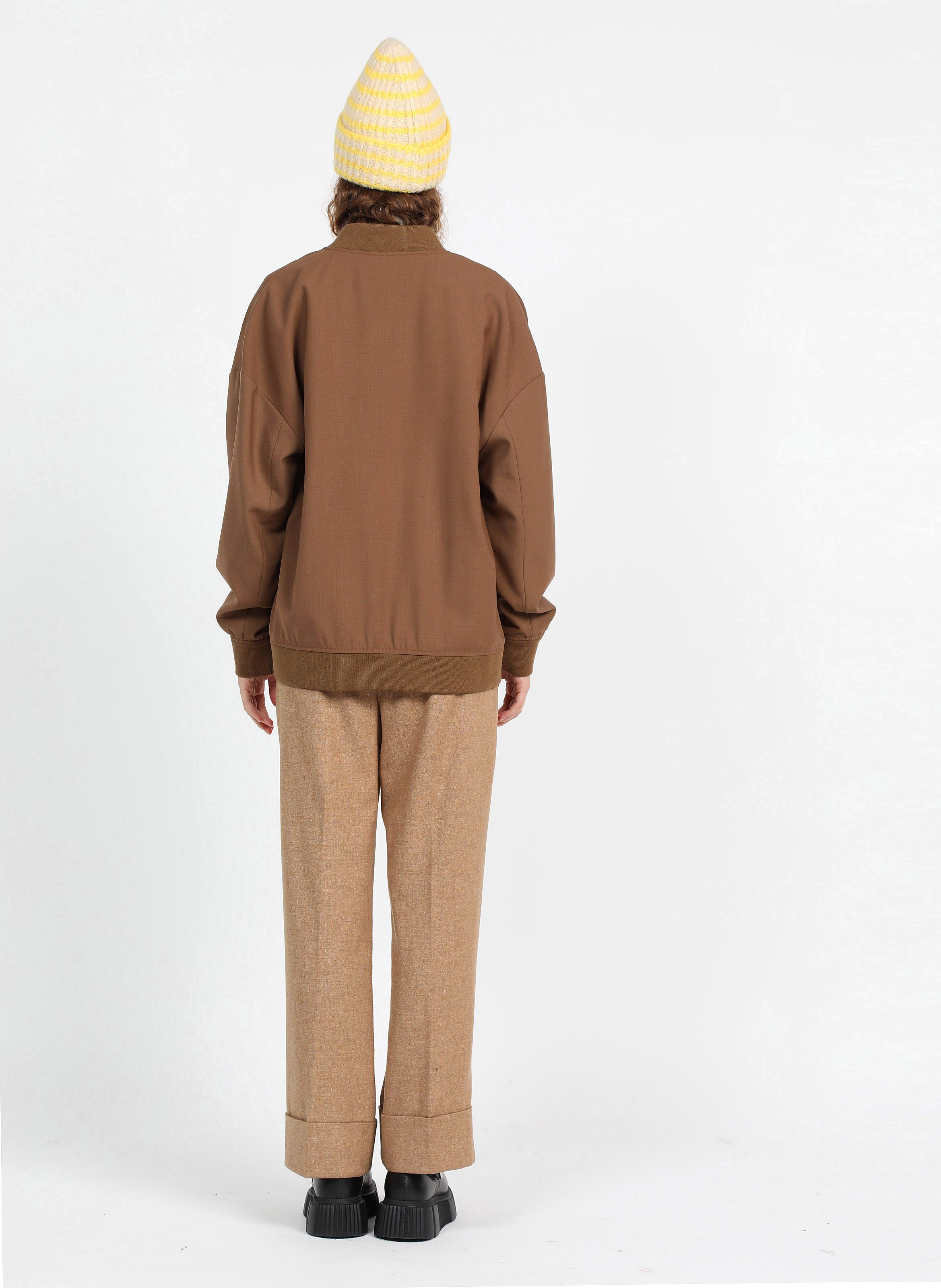 Oversized Woolblend Bomber Jacket Golden Wood Closed Women Place