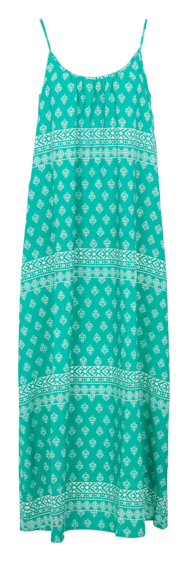 Robe longue col rond imprimée  VILA Vert