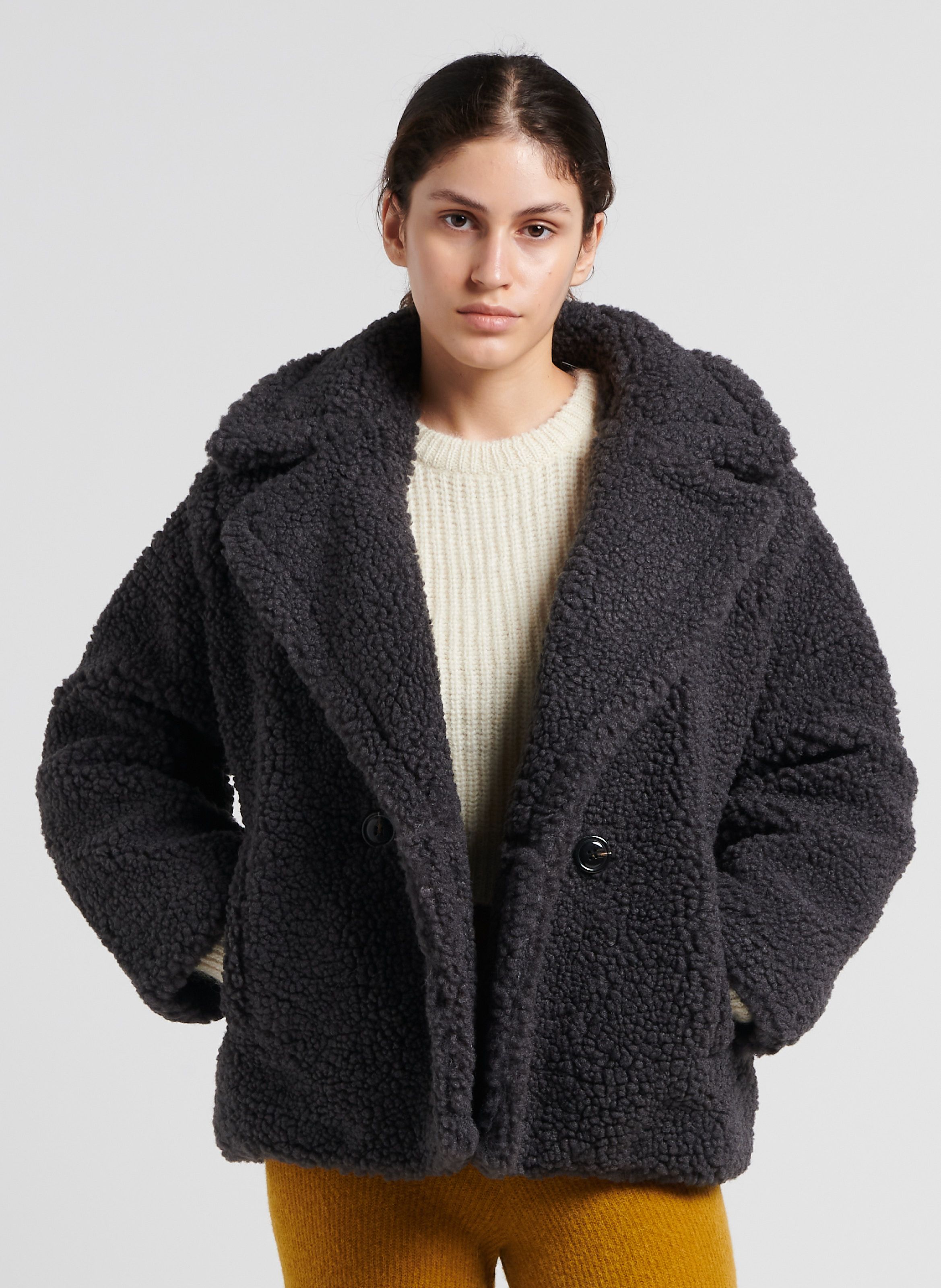 Manteau sherpa femme discount noir