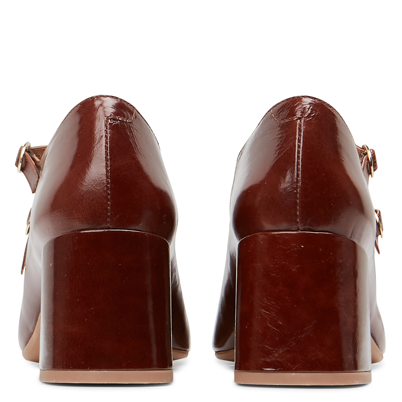 Spangenpumps aus Leder MELLOW YELLOW Braun