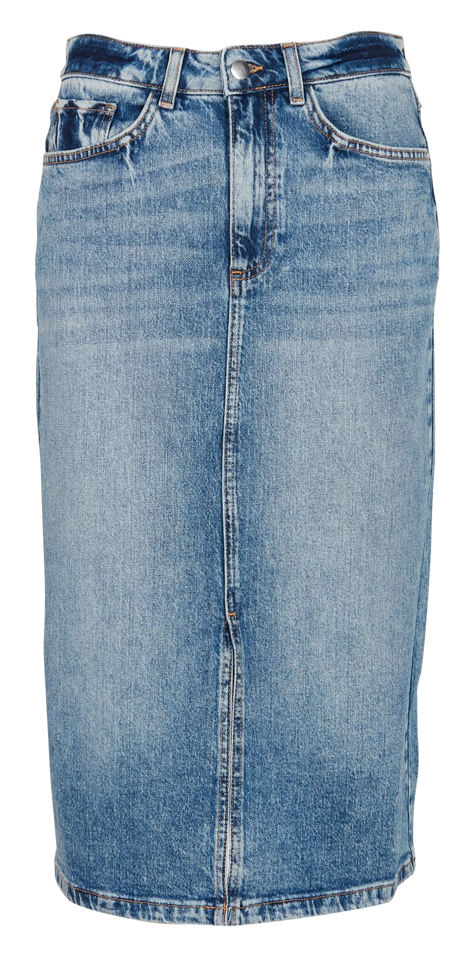 Jupe midi droite en denim stretch MAISON 123 Bleu