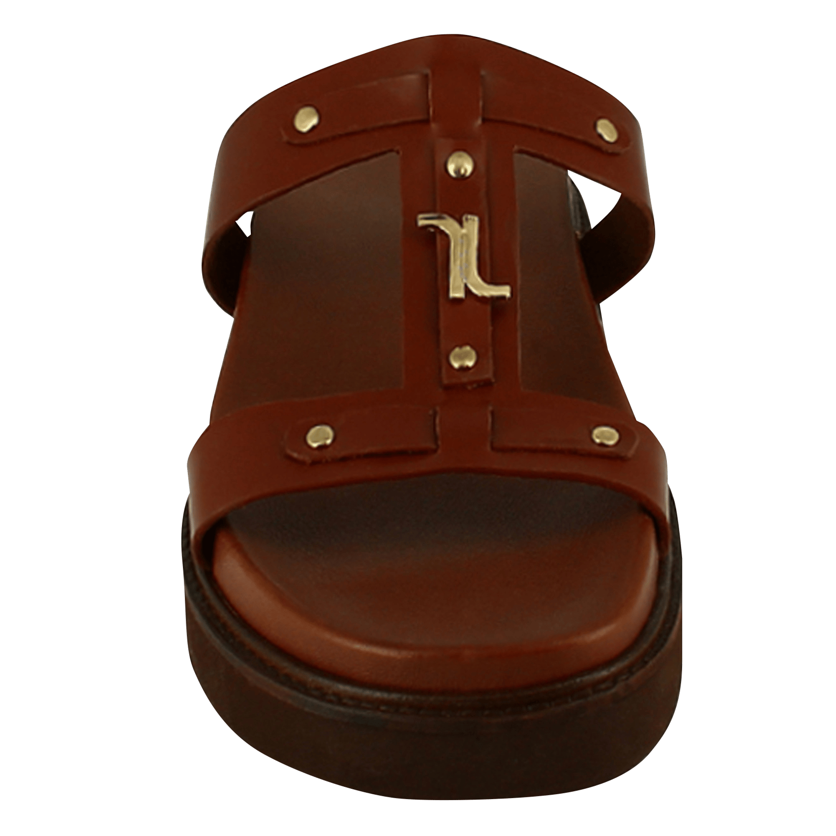 Gladde, leren, platte sandalen JONAK Bruin