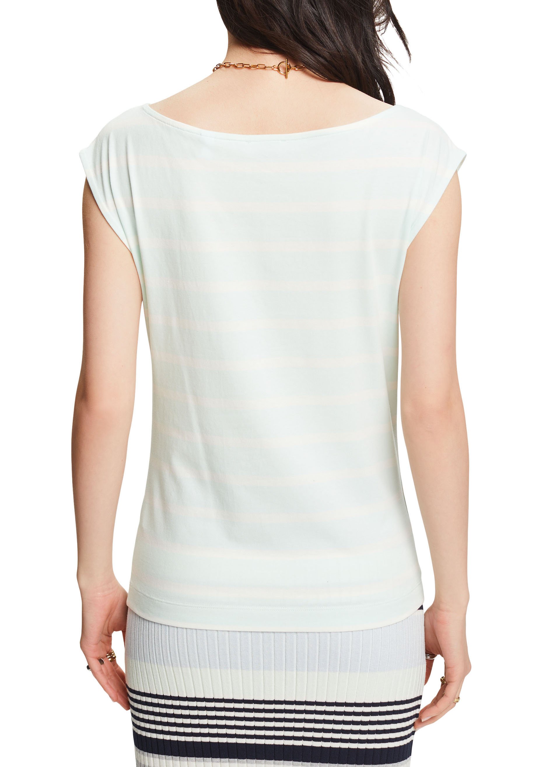 T-shirt met ronde hals in katoenmix Groen