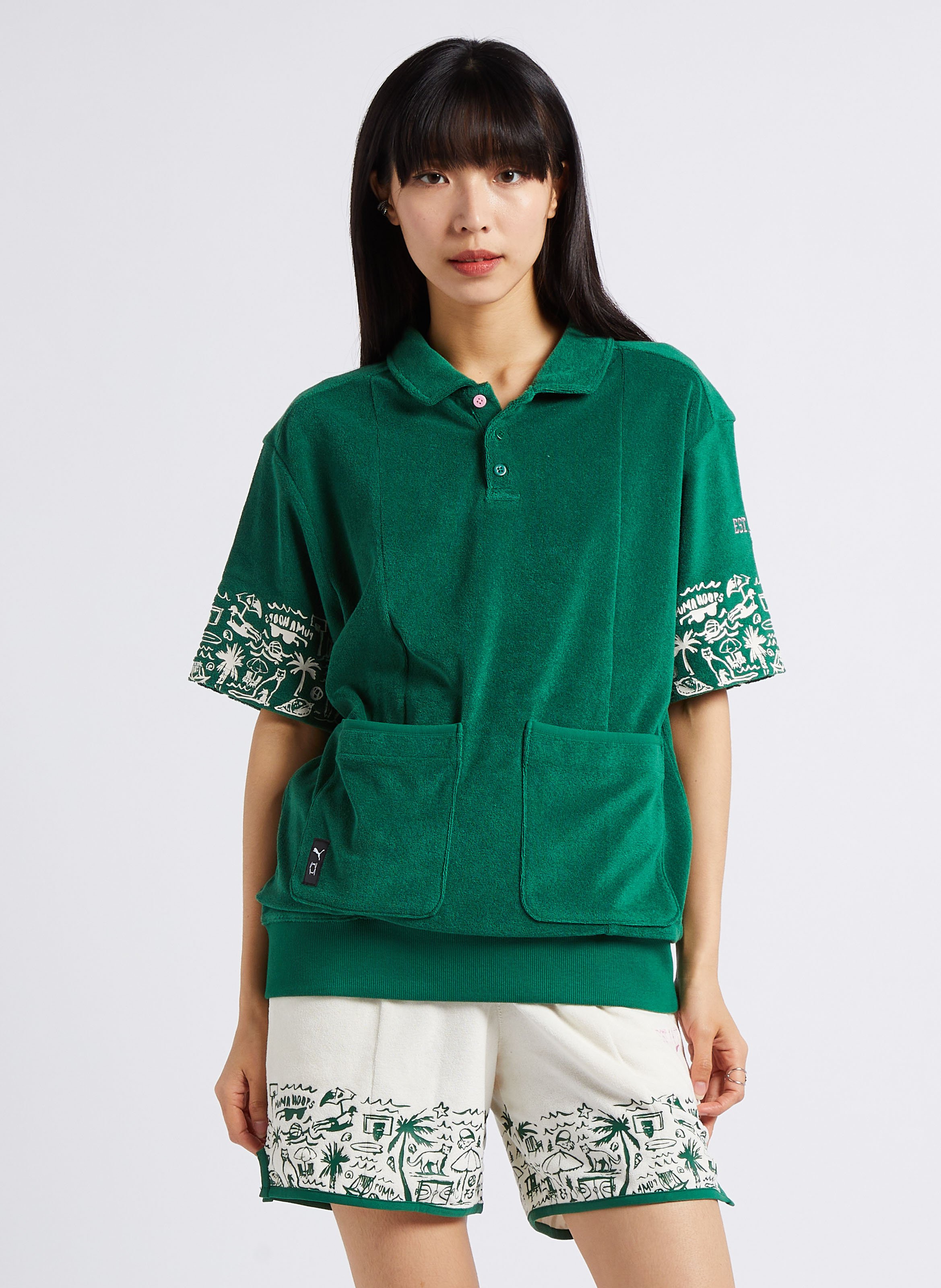 Polo terry cloth in blended cotton PUMA Green