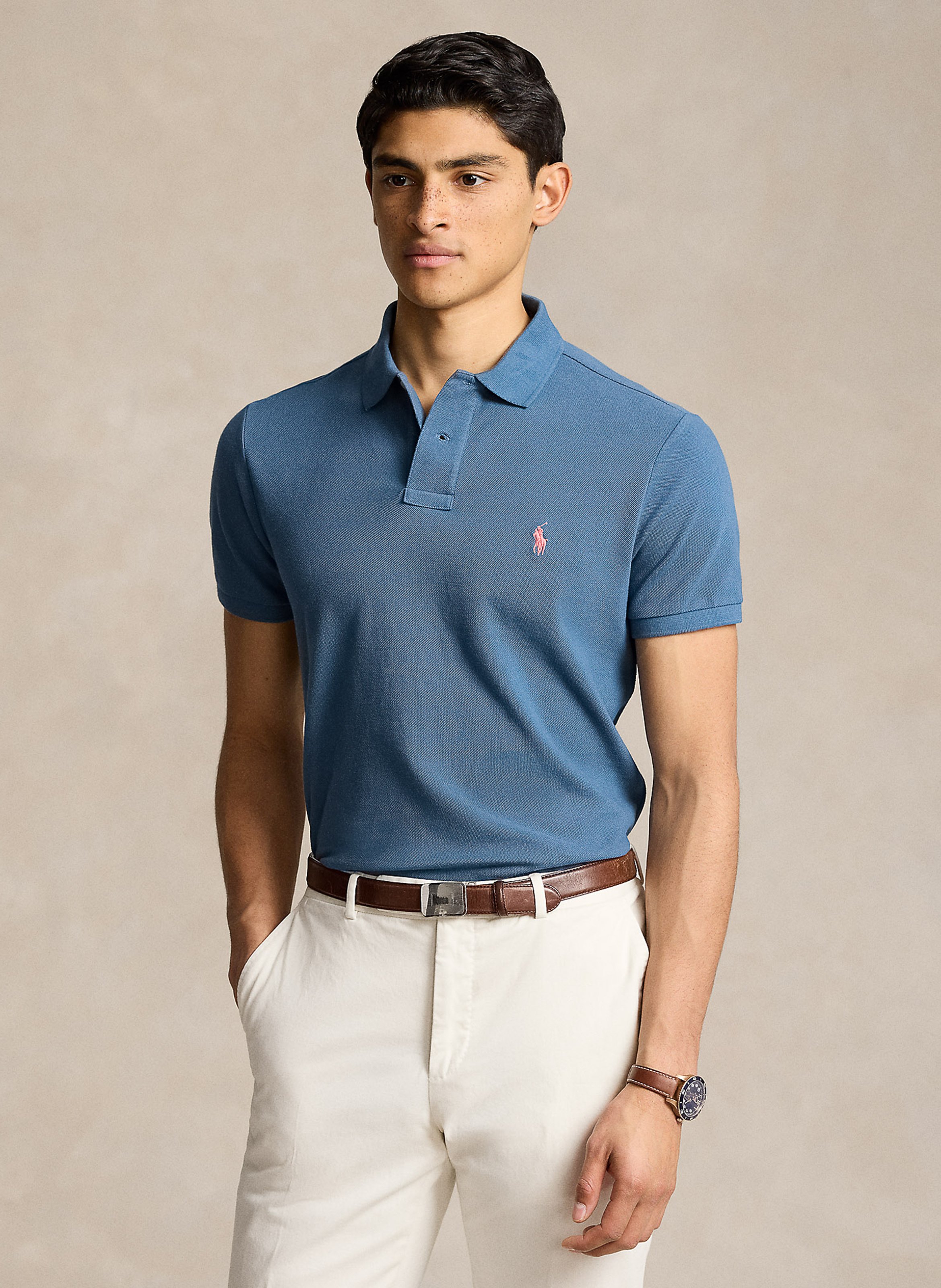 Slim fit Cotton Polo Shirt Clancy Blue c3357 Polo Ralph Lauren Men 710536856 420 CLANCY BLUE C3357 Place des Tendances United Kingdom