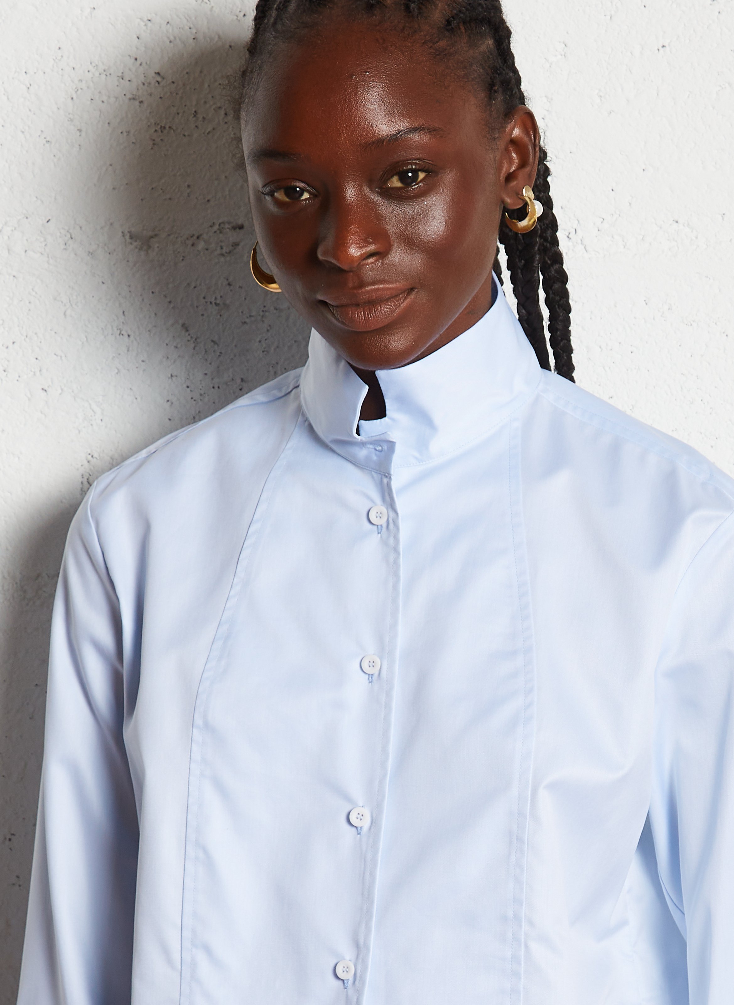 Chemise col classique en coton MARGAUX LONNBERG Bleu