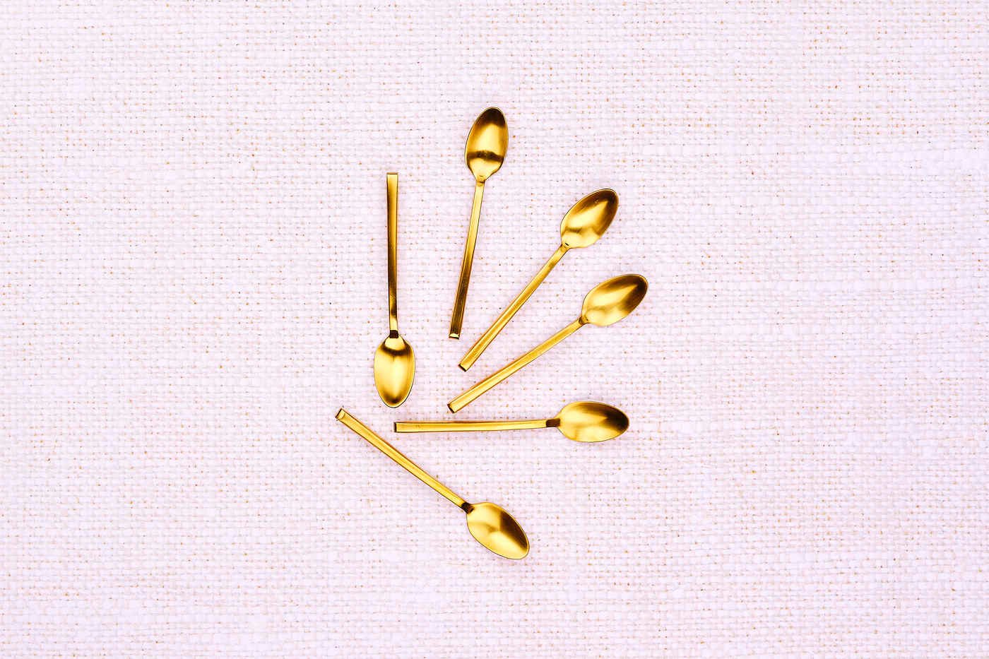Set of 6 small spoons BJORN Golden