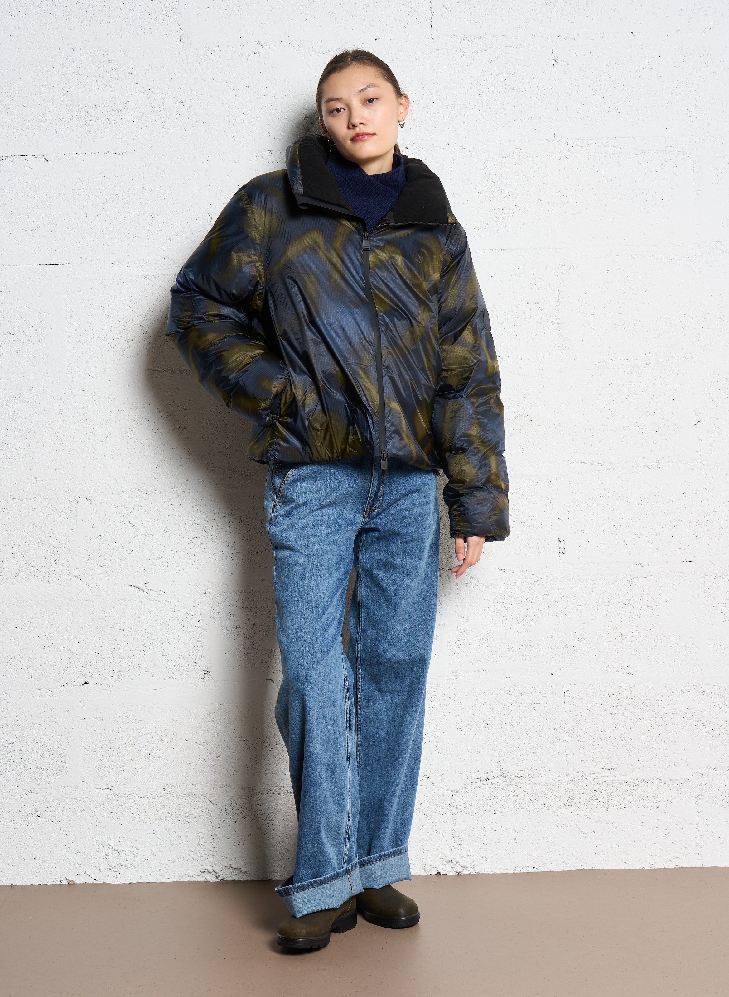 Cropped quilted padded jacket RAINS Multicolored
