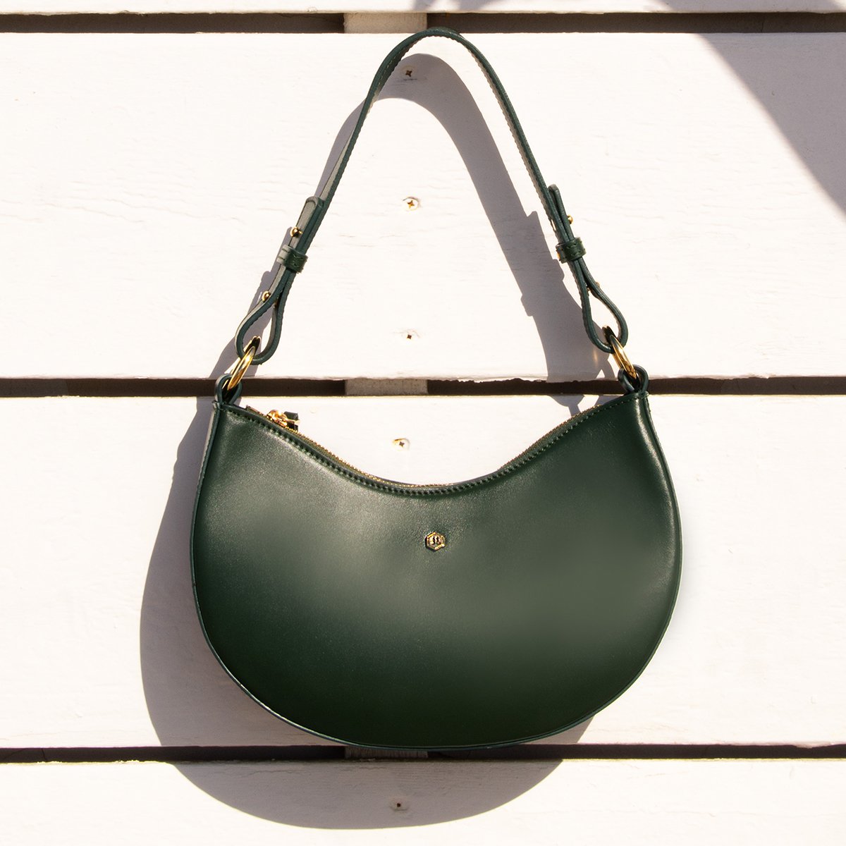 Smooth leather hobo bag Green