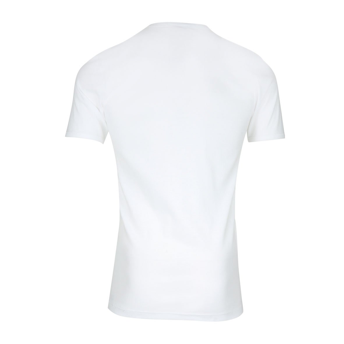 Men's short-sleeved V-neck t-shirt, premium pure cotton, made in France by Eminence. EMINENCE White