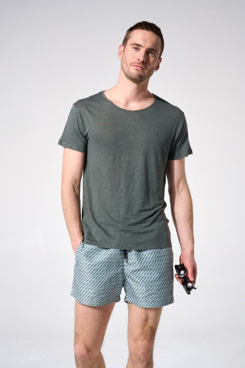 Printed swim shorts with elasticated waistband APNEE Grey