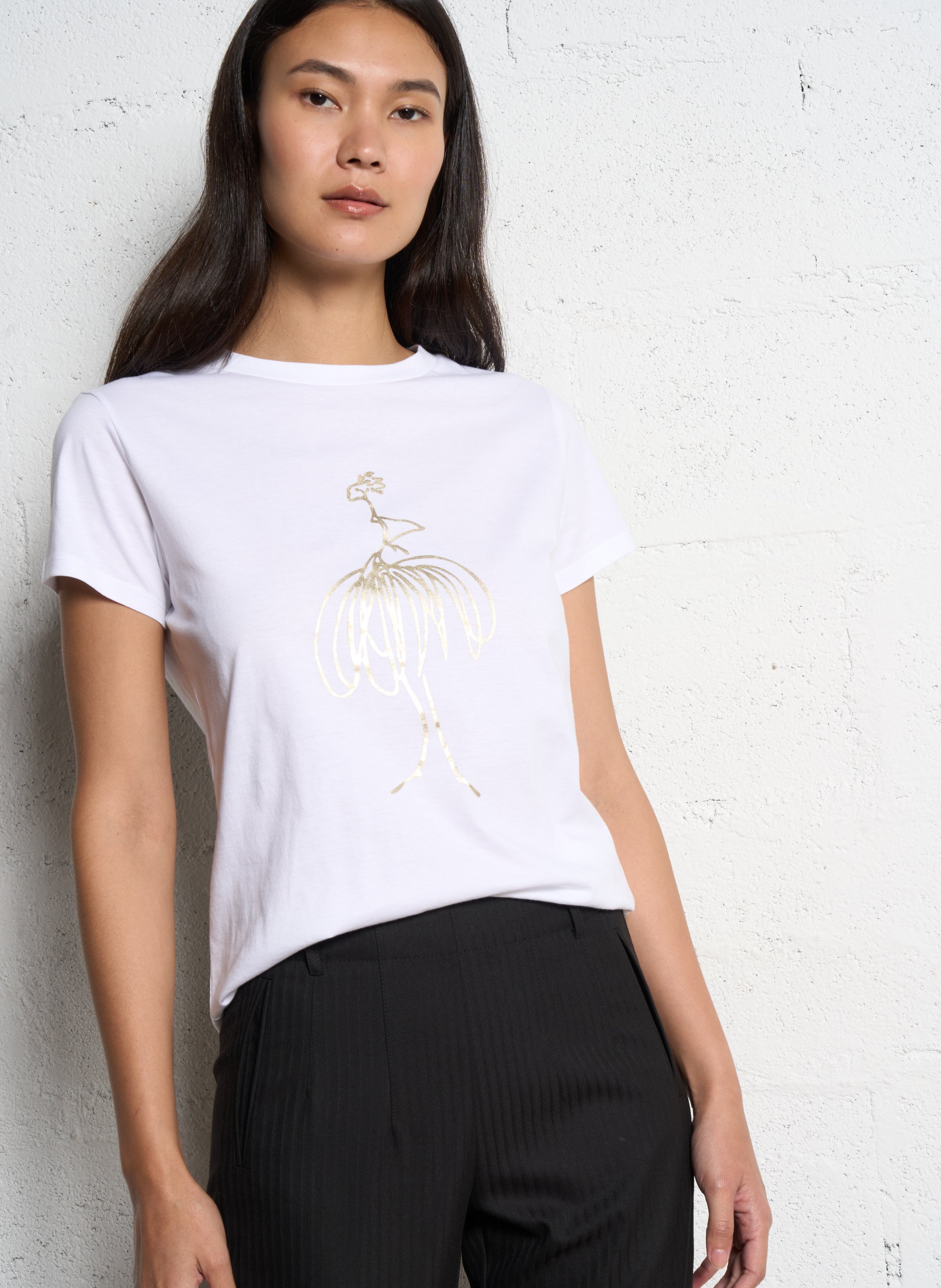 Tee-shirt col rond en coton ONE STEP