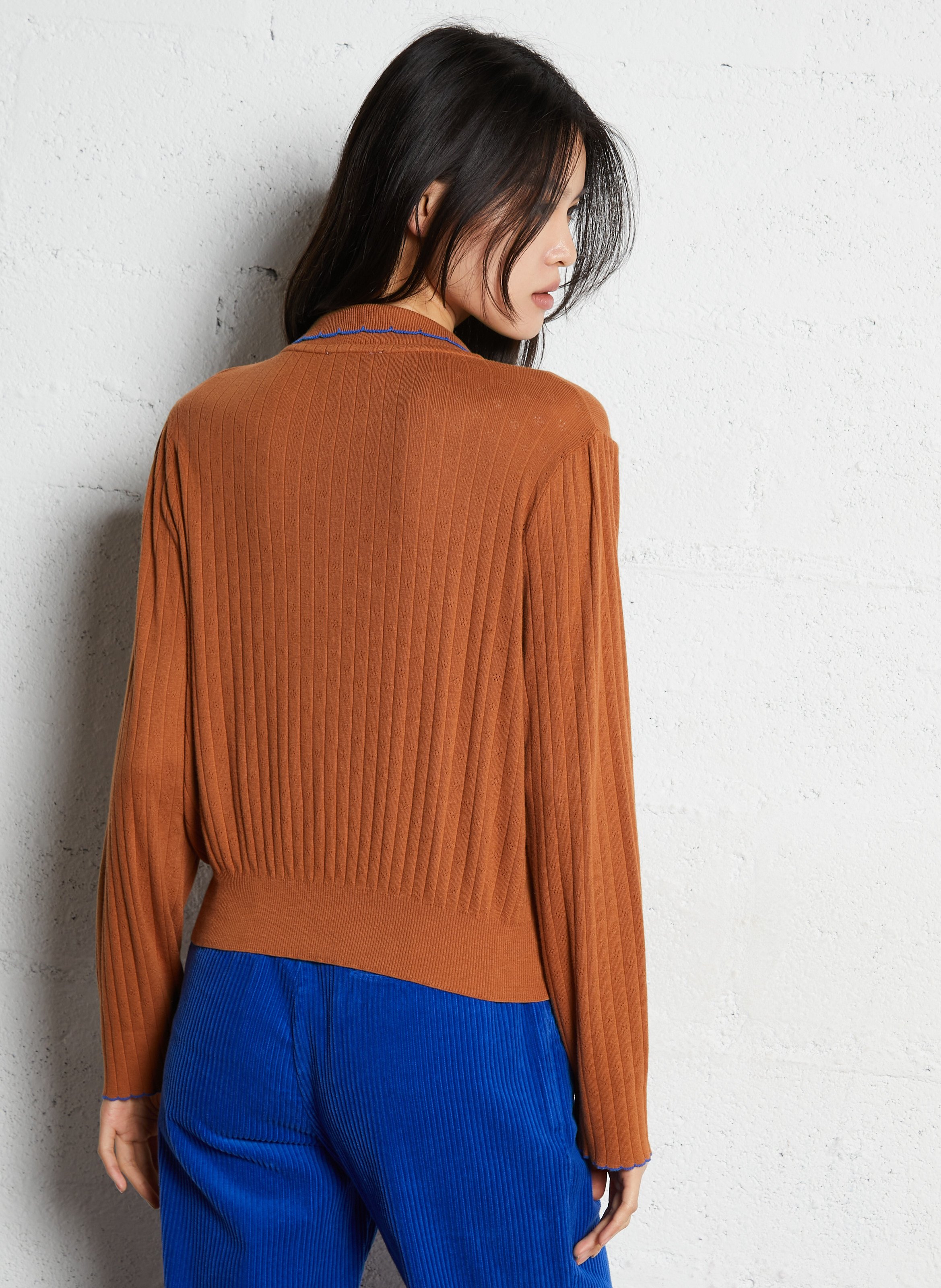 Bedrucktes Trapez-Top aus Baumwolle EMILE ET IDA Braun