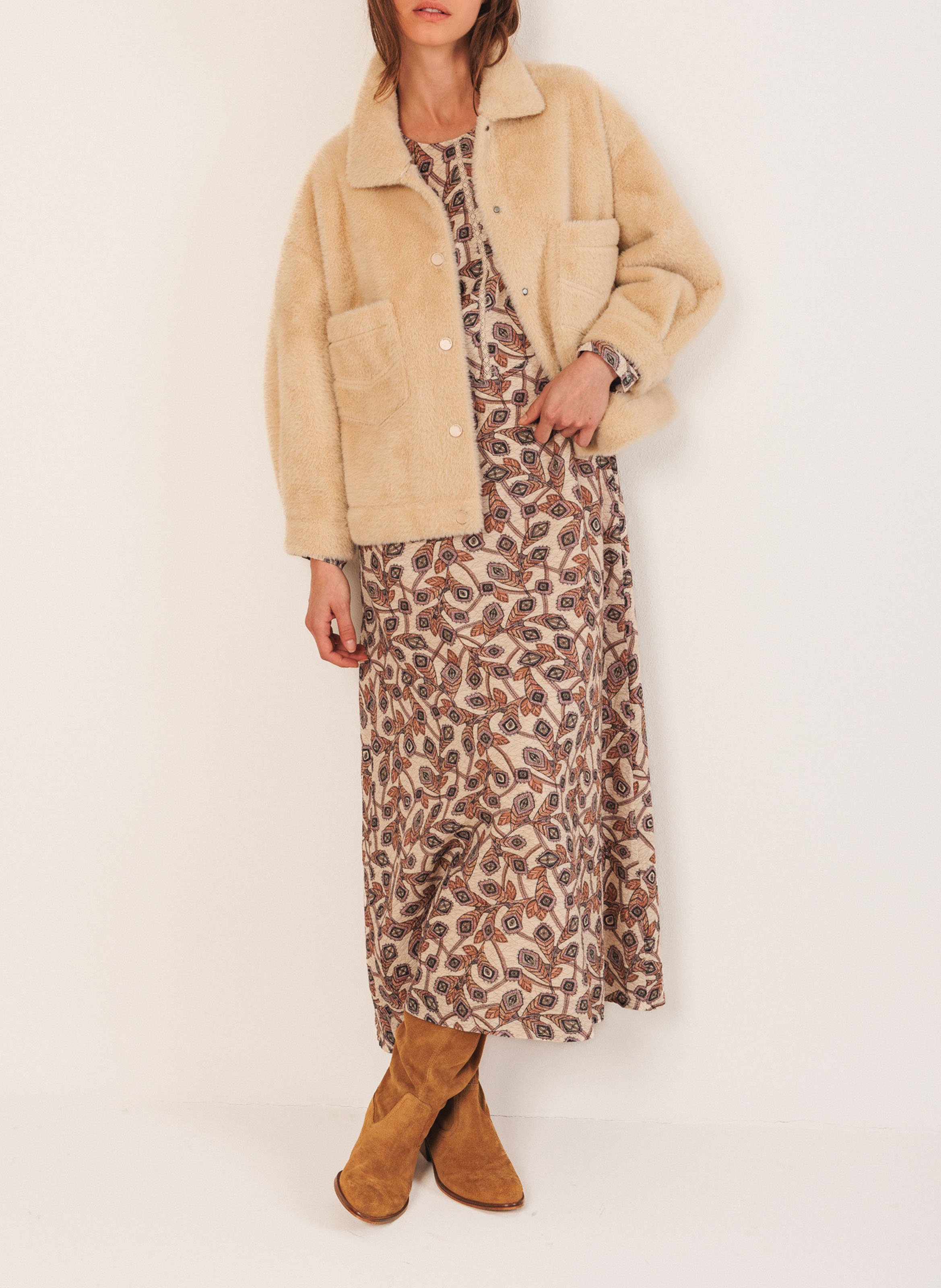 Veste oversize col classique INDI & COLD Beige