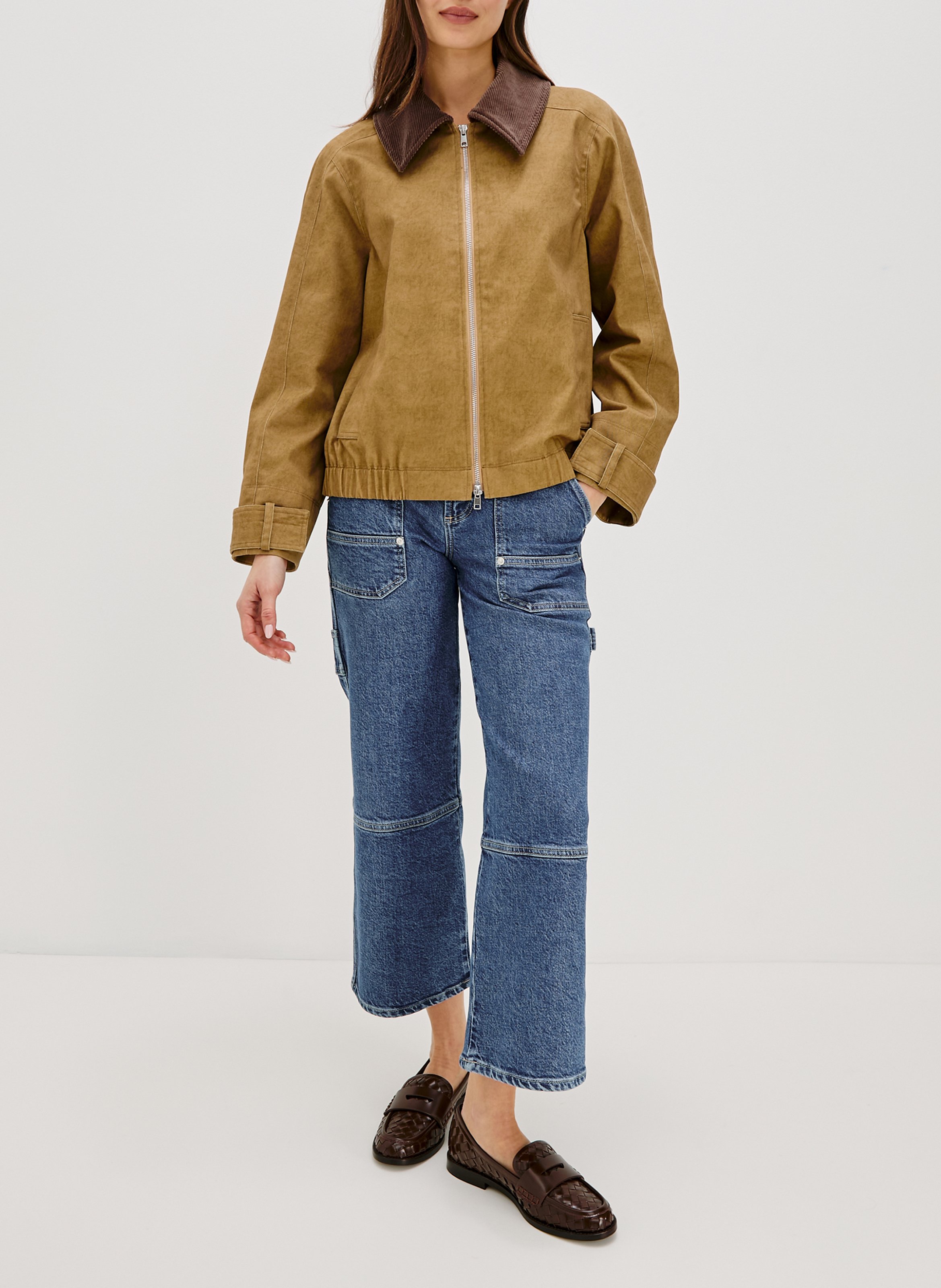 Veste col classique en coton RAILS Beige