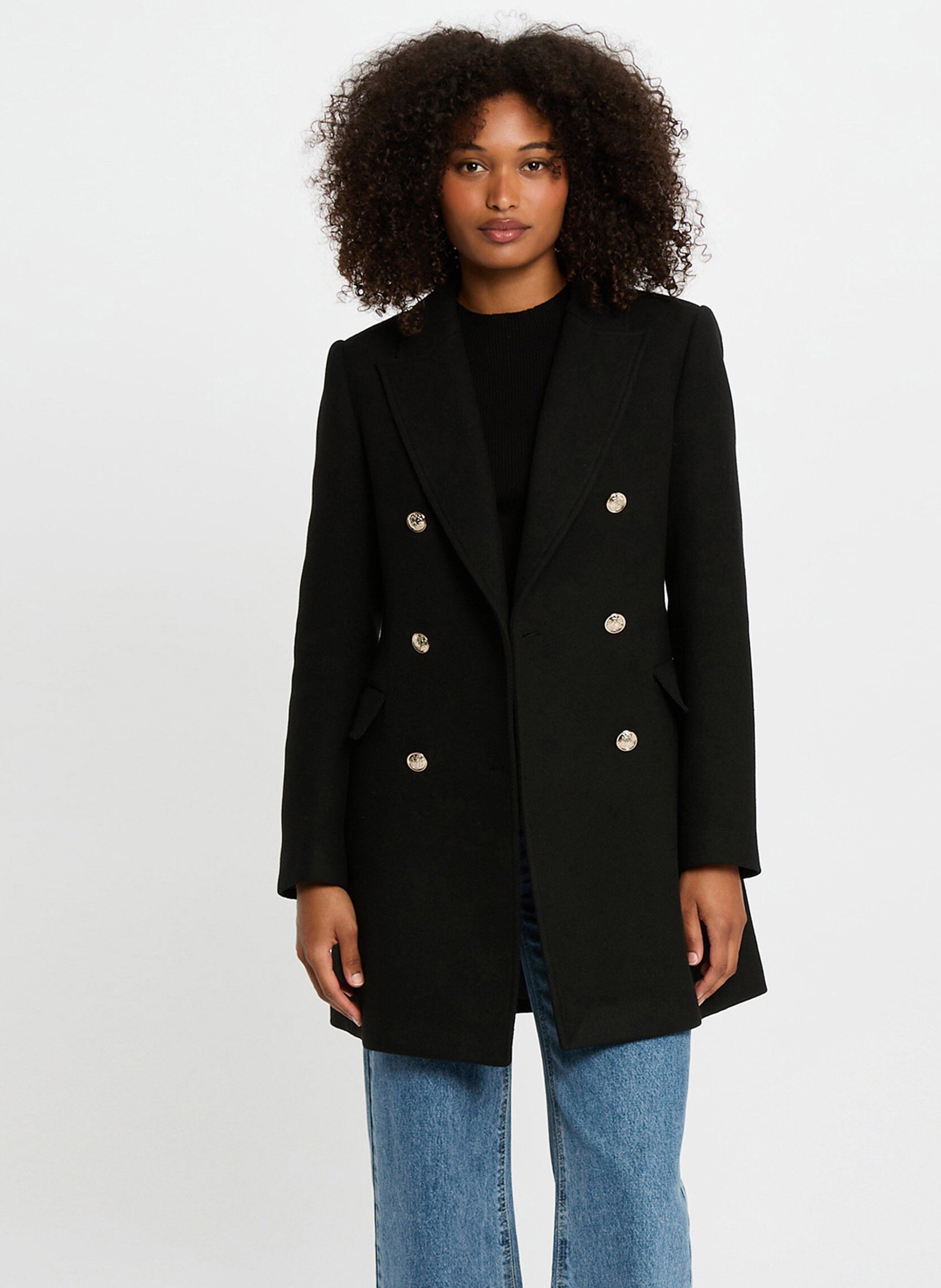 Fitted blazer coat MORGAN Black
