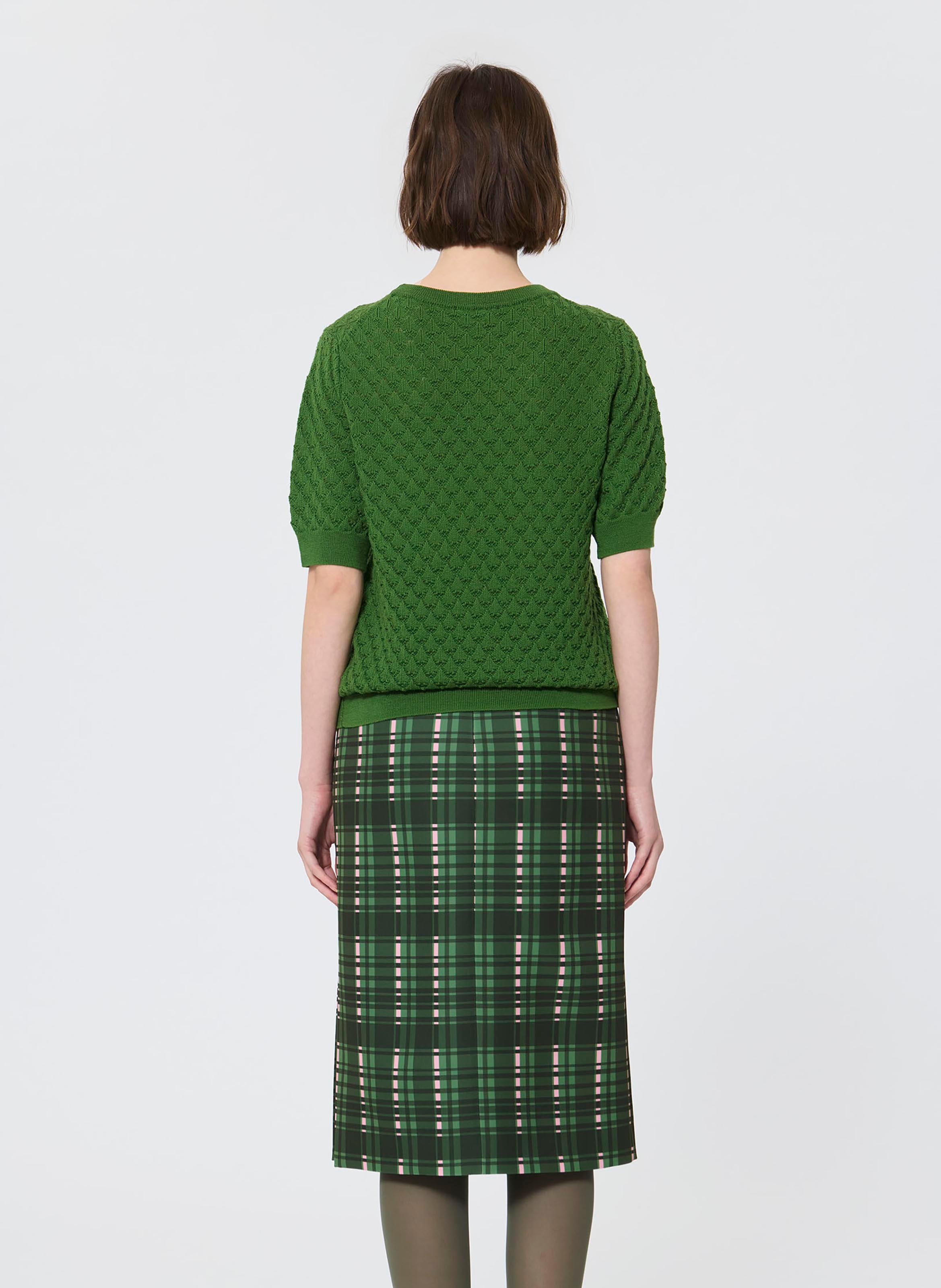 Pull manches courtes maille fantaisie TARA JARMON Vert