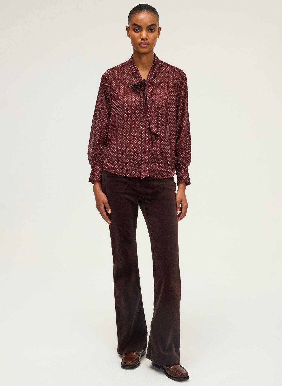 Chemise droite col lavallière imprimé PABLO Rouge