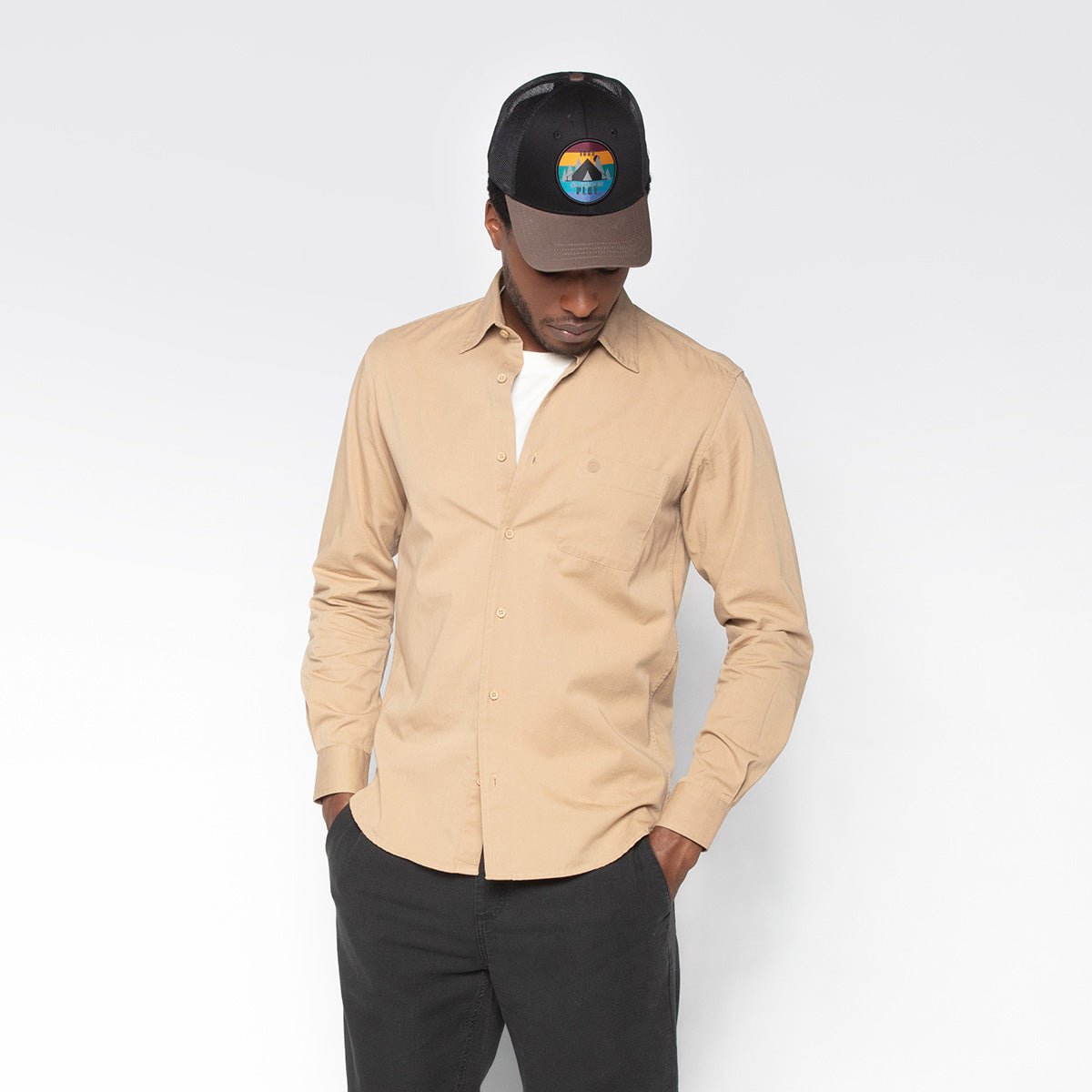 Two-tone mesh trucker cap SERGE BLANCO Black