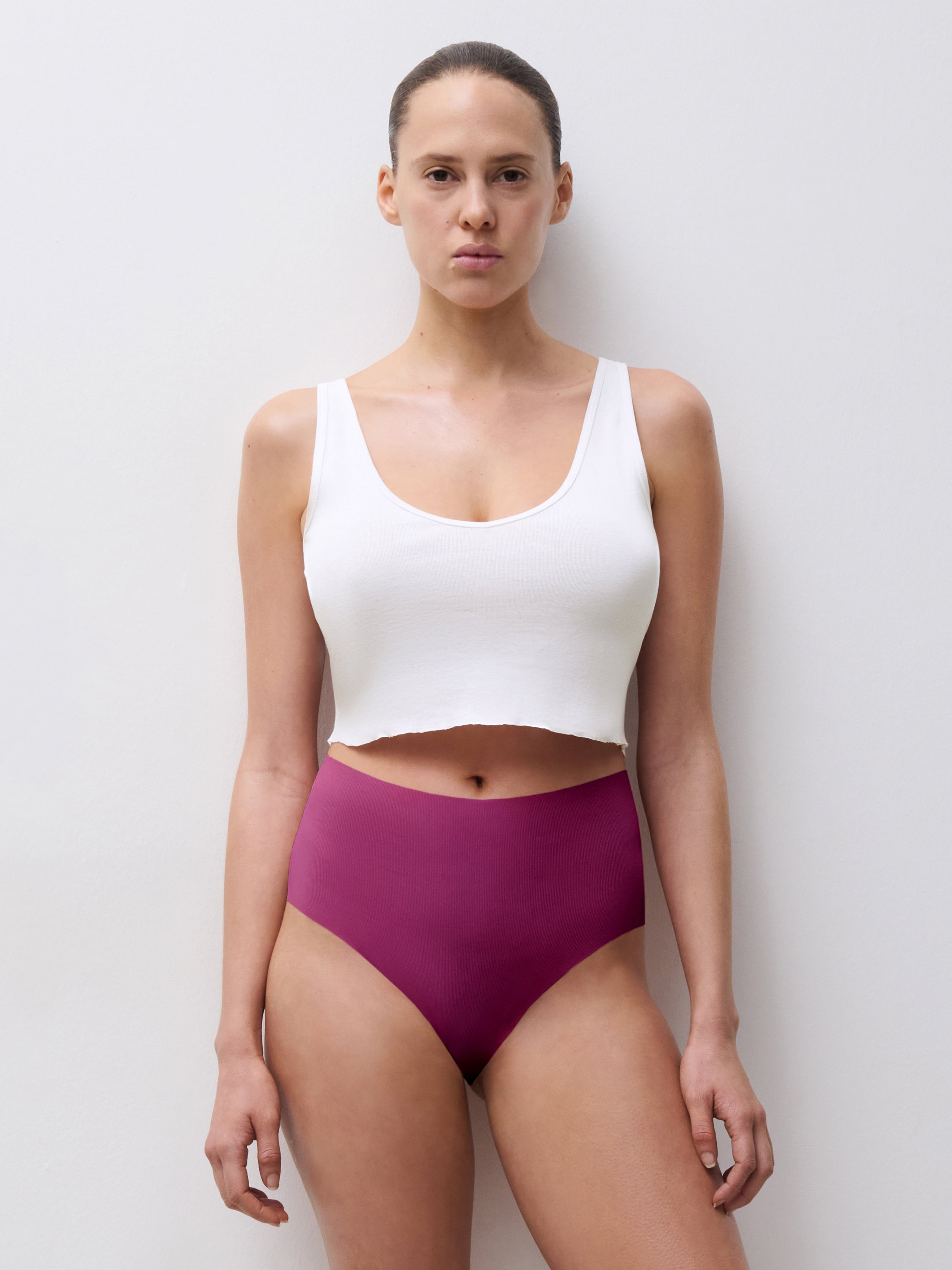 High-waisted lace panties CHANTELLE Purple